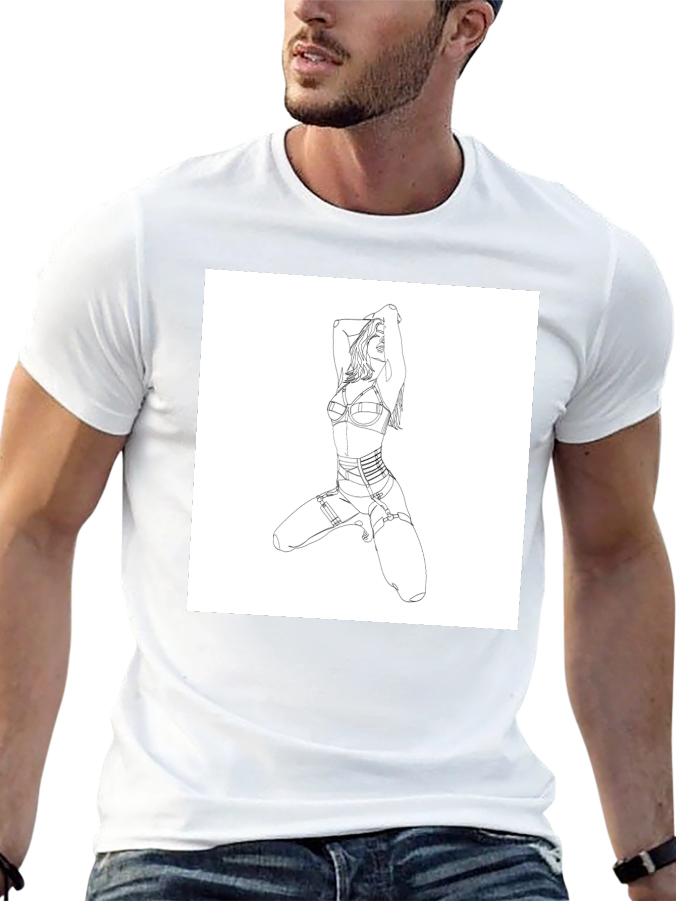 Graphic Tee - Woman Lingerie Art Black