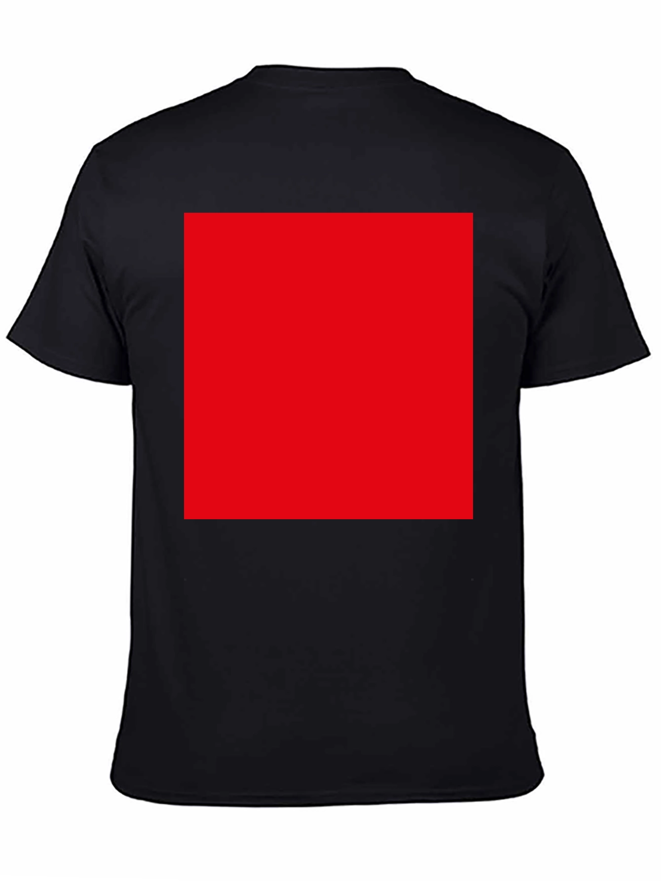 Black T-Shirt with Bold Red Square Design