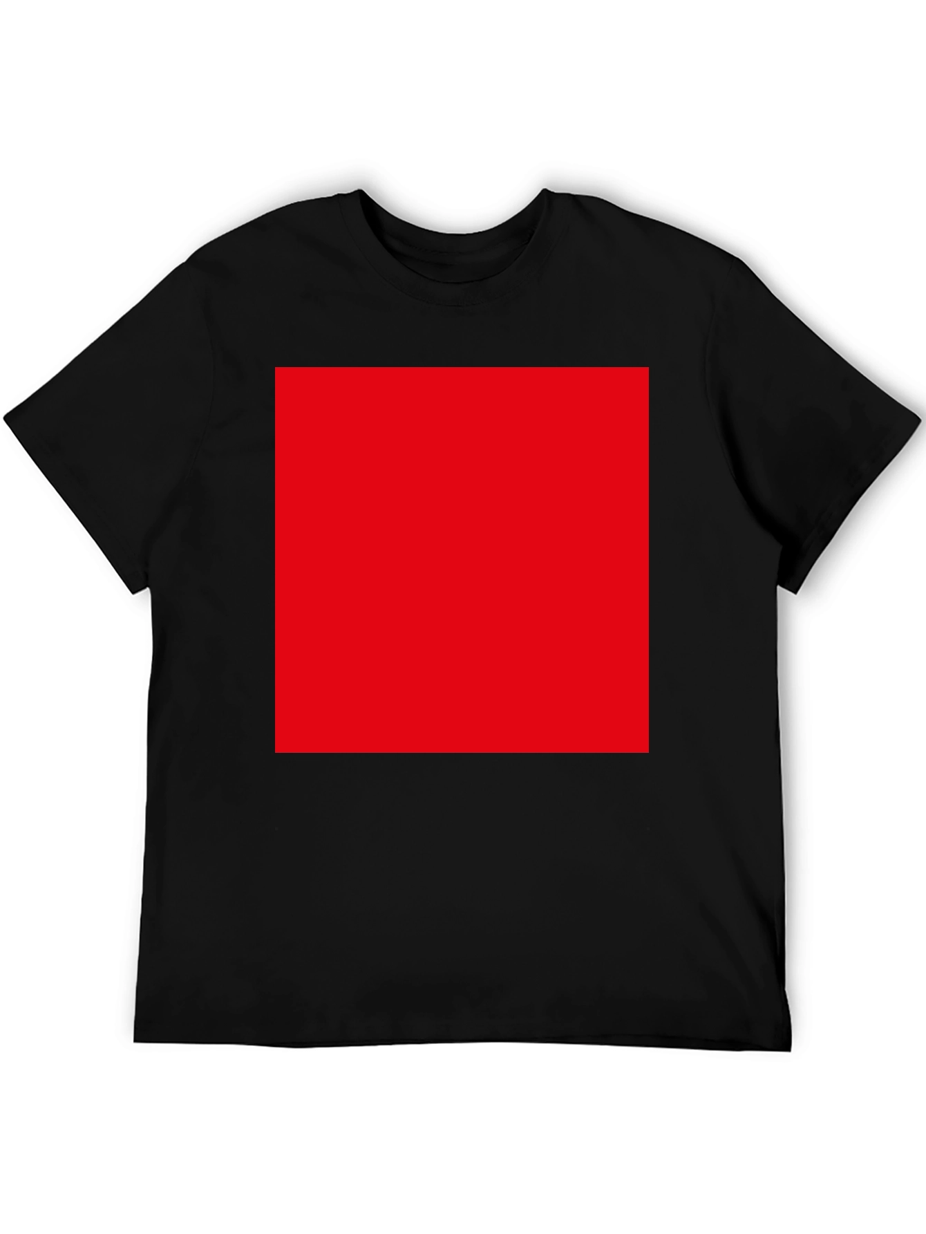 Black T-Shirt with Bold Red Square Design