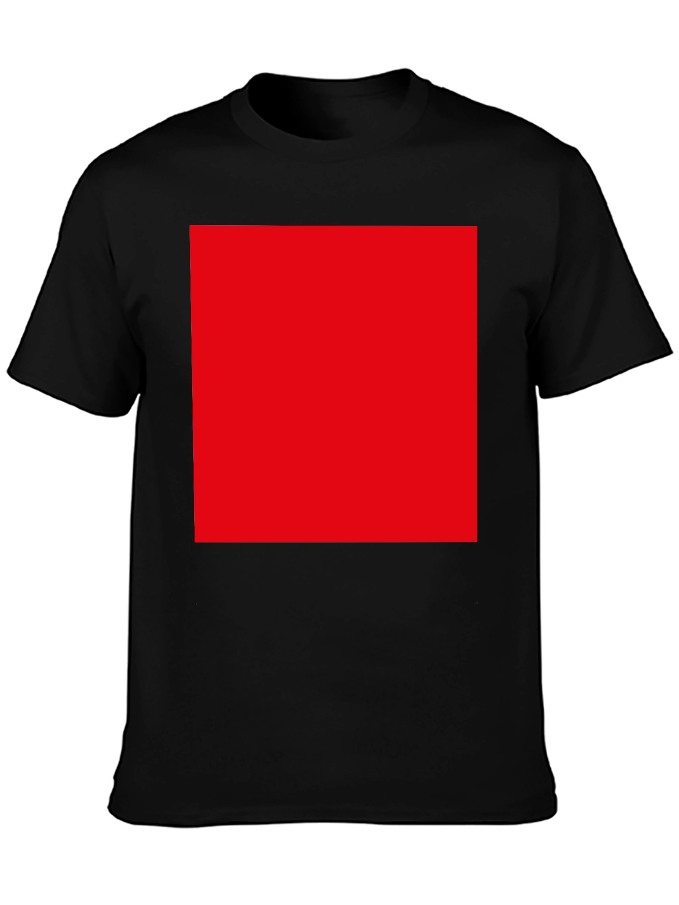 Black T-Shirt with Bold Red Square Design