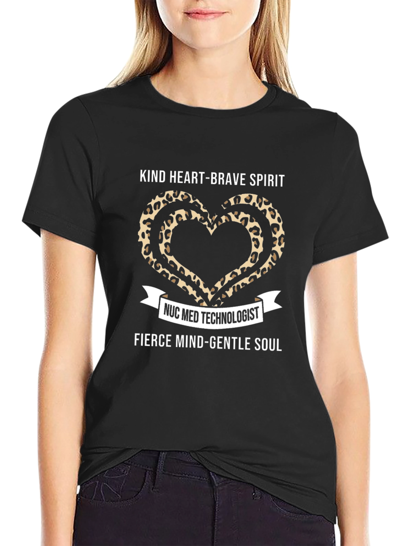 Nuc Med Technologist Kind Heart Leopard Print T-Shirt