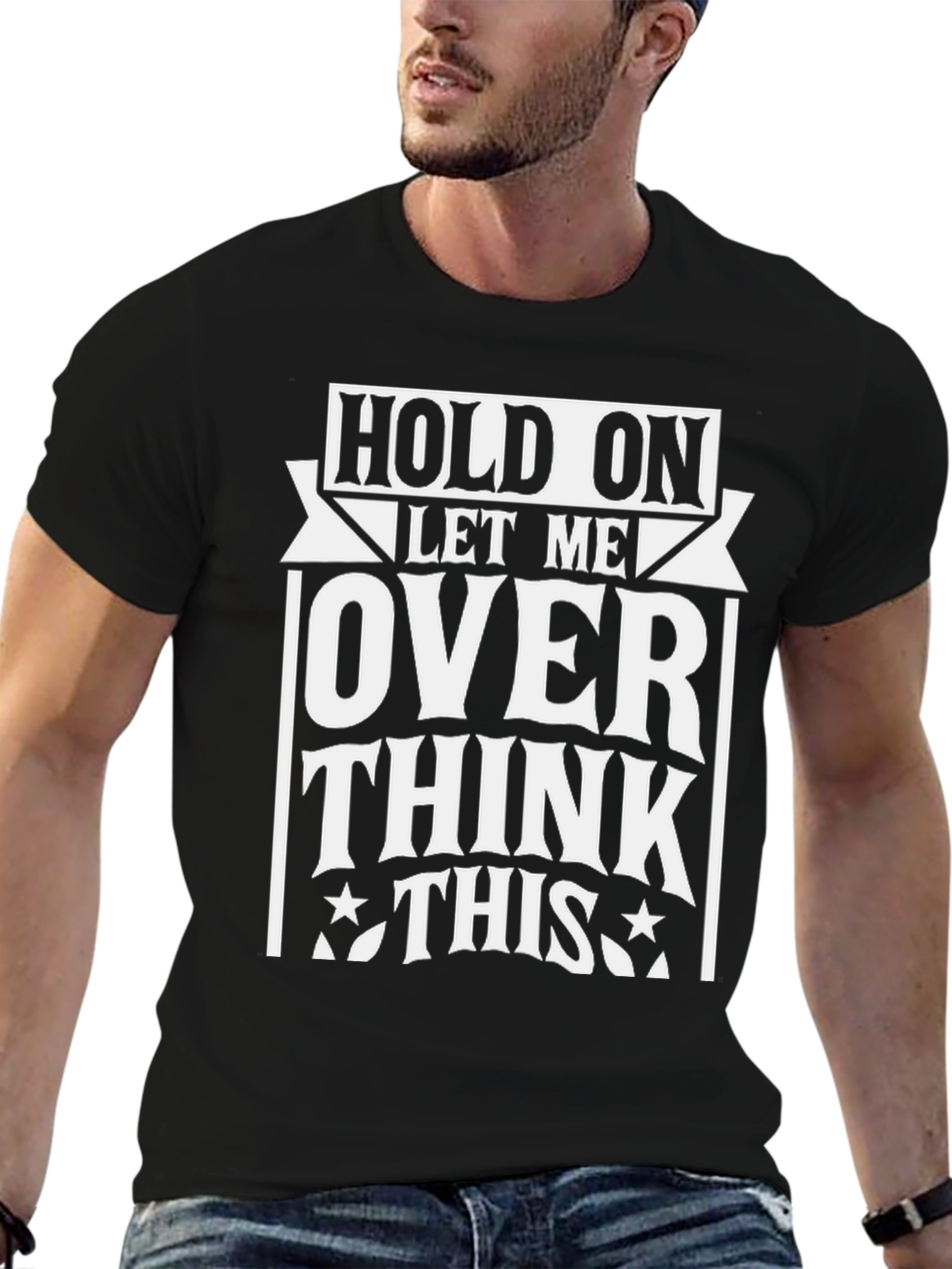 Overthink This Graphic Tee - Black Cotton T-Shirt