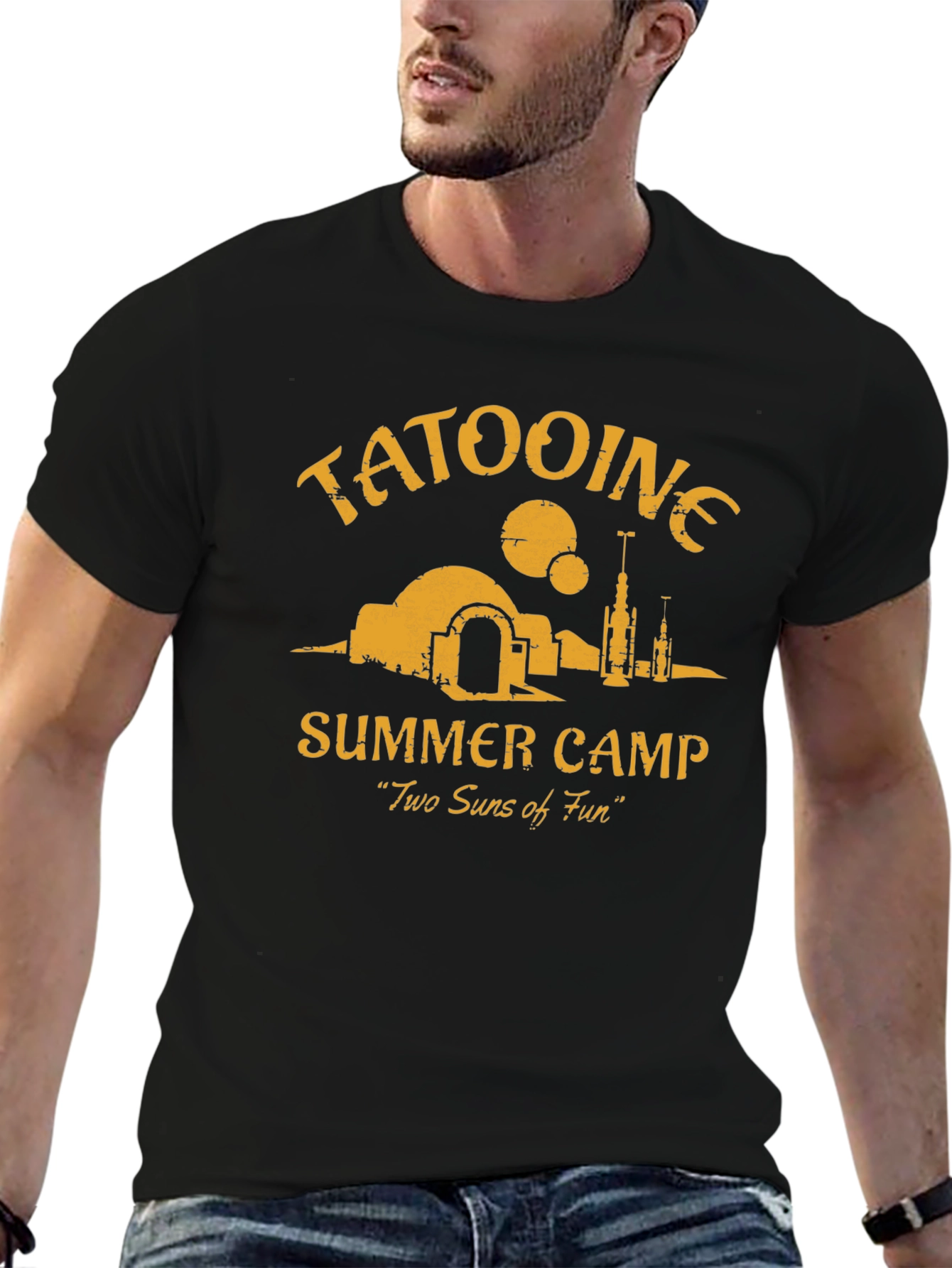 Tatooine Summer Camp Black Graphic Tee