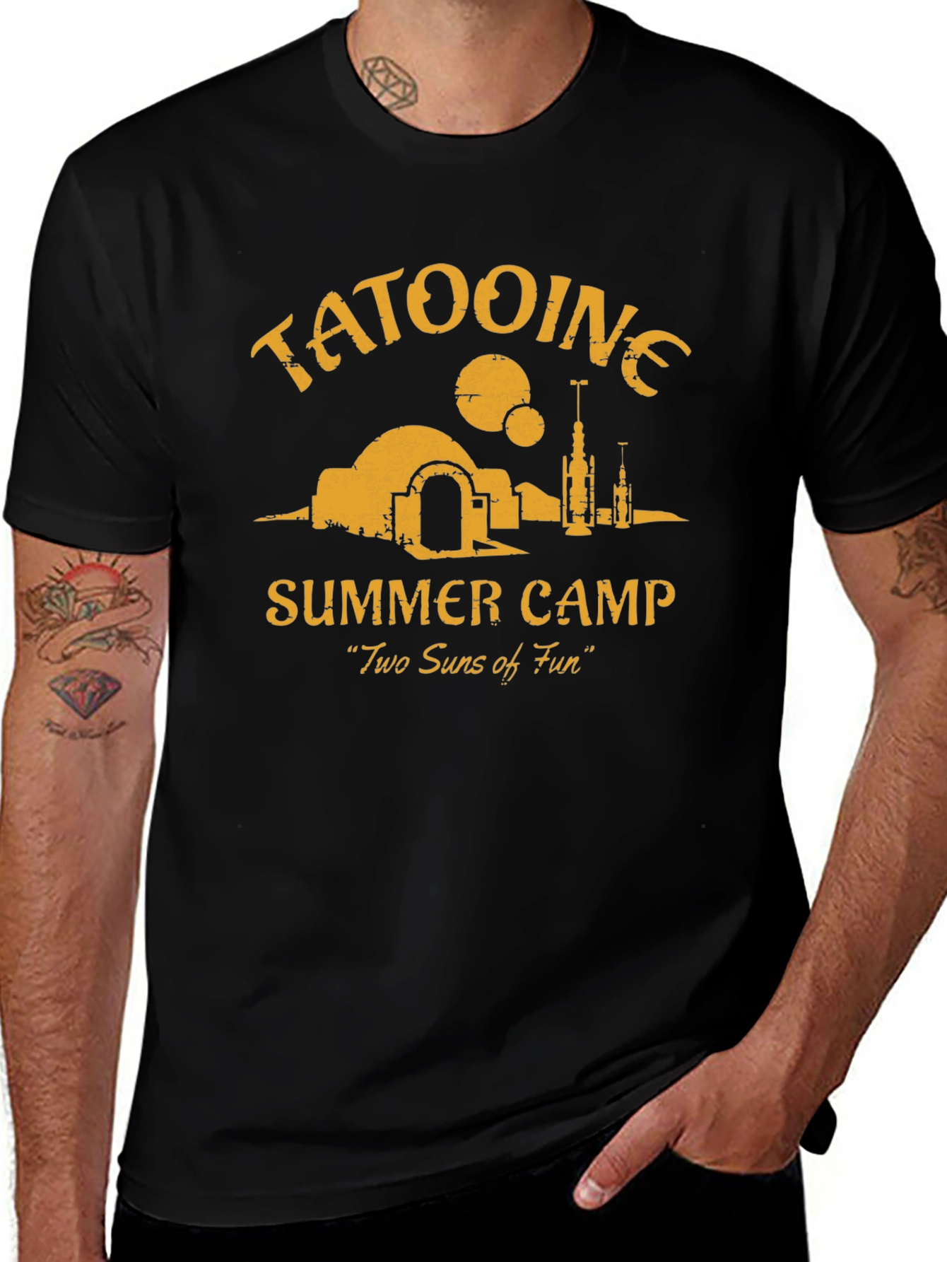 Tatooine Summer Camp Black Graphic Tee