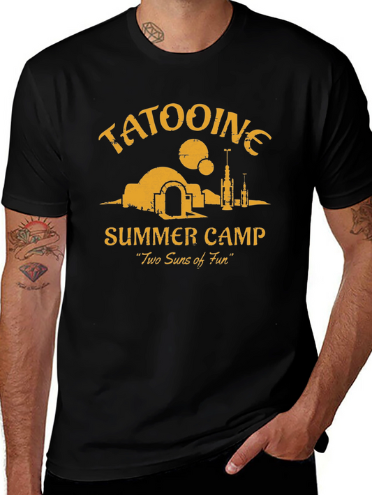 Tatooine Summer Camp Black Graphic Tee