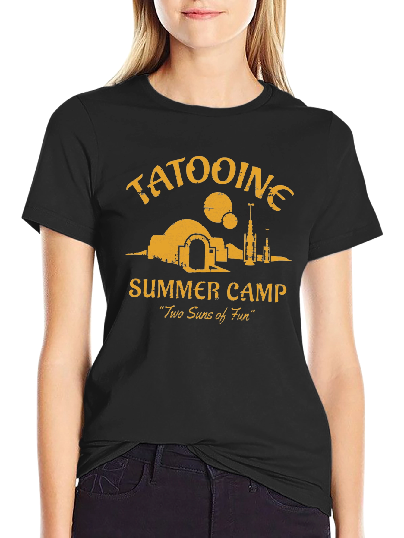 Tatooine Summer Camp Black Graphic Tee