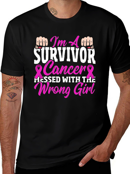 Cancer Survivor Graphic Tee - Messed With The Wrong Girl