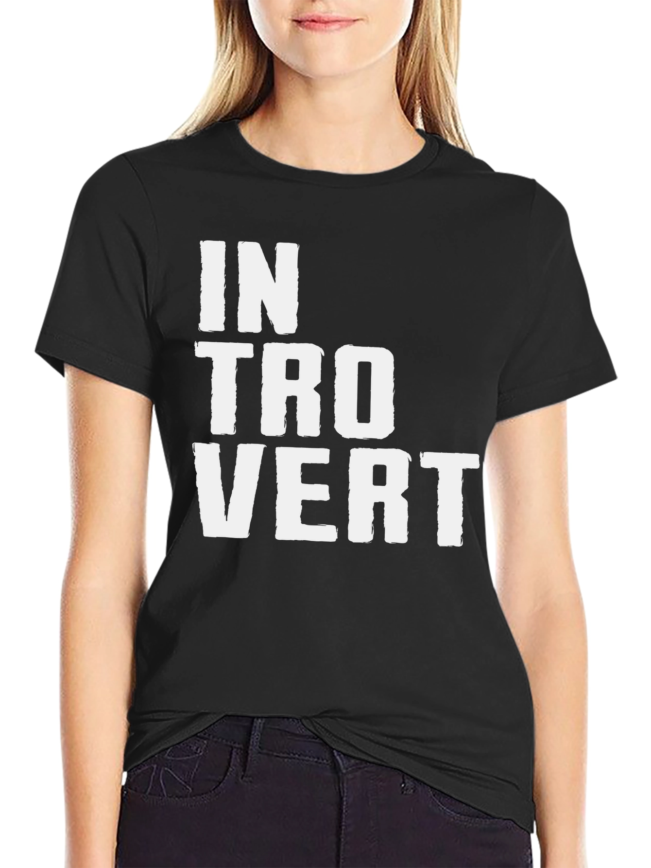 Introvert Graphic T-Shirt - Black Casual Tee