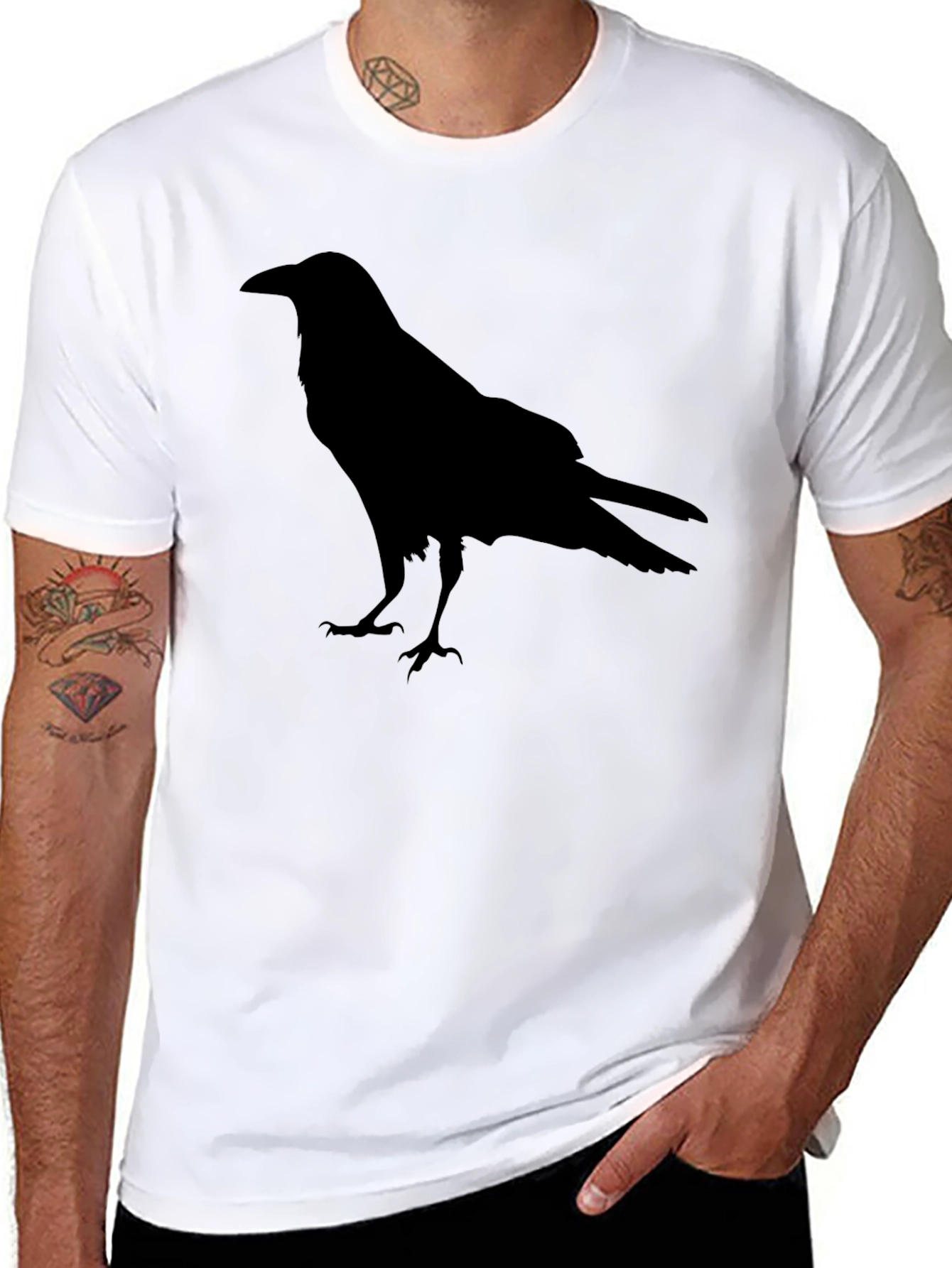 Raven Silhouette Graphic T-Shirt