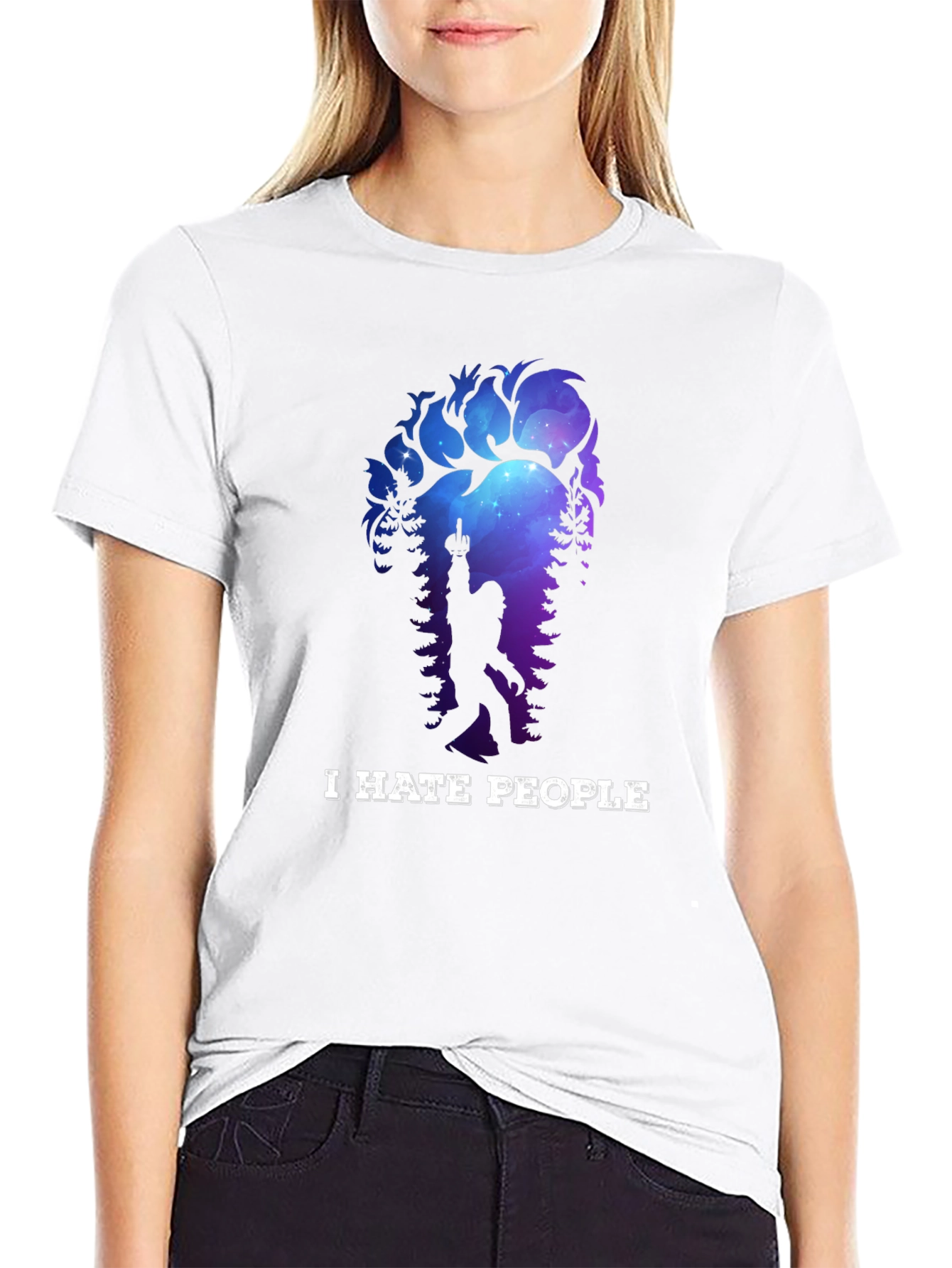 I Hate People Bigfoot T-Shirt Funny Sasquatch Tee