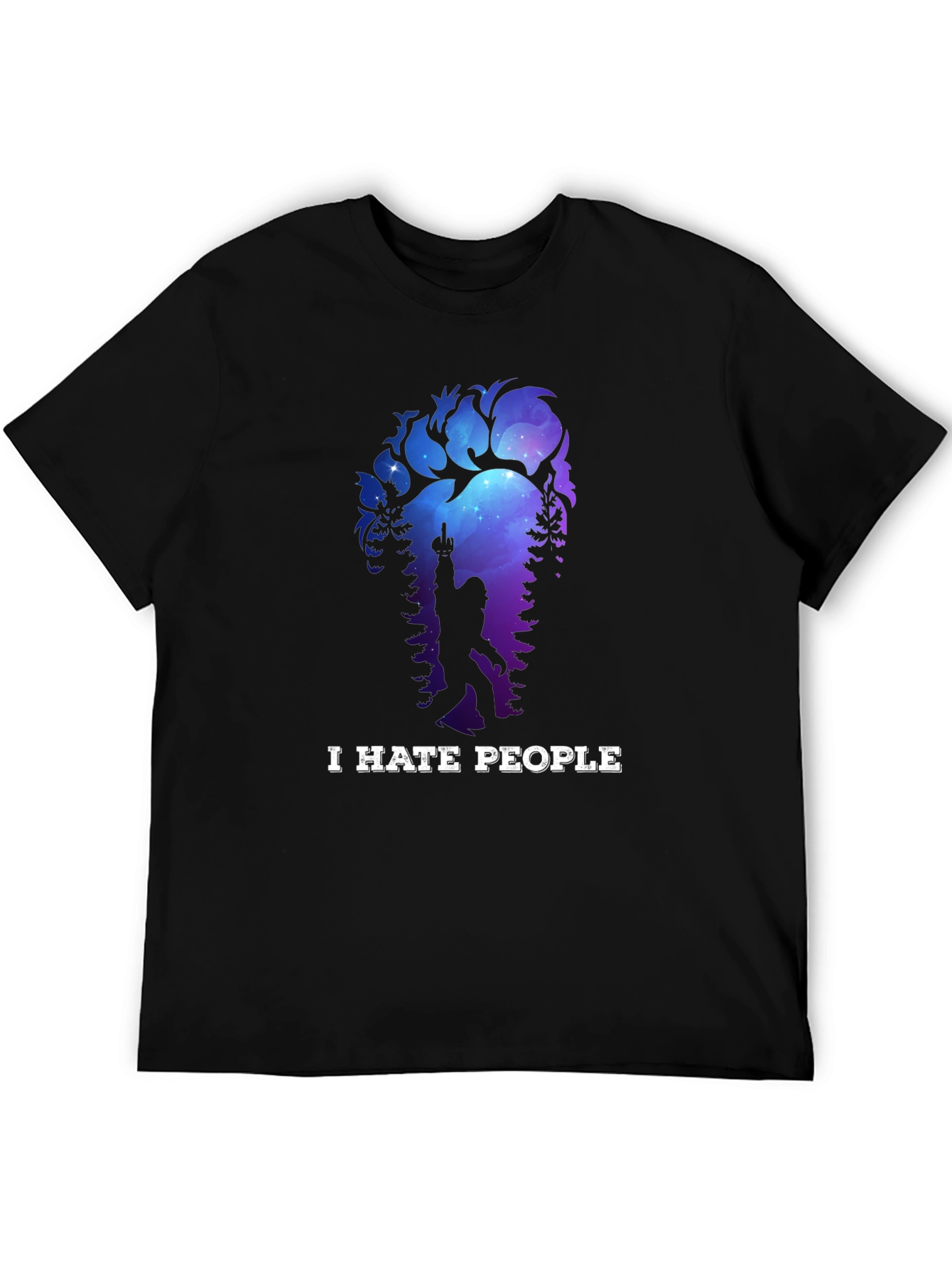 I Hate People Bigfoot T-Shirt Funny Sasquatch Tee