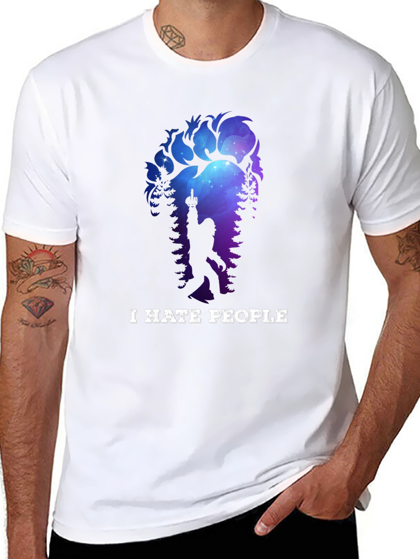 I Hate People Bigfoot T-Shirt Funny Sasquatch Tee