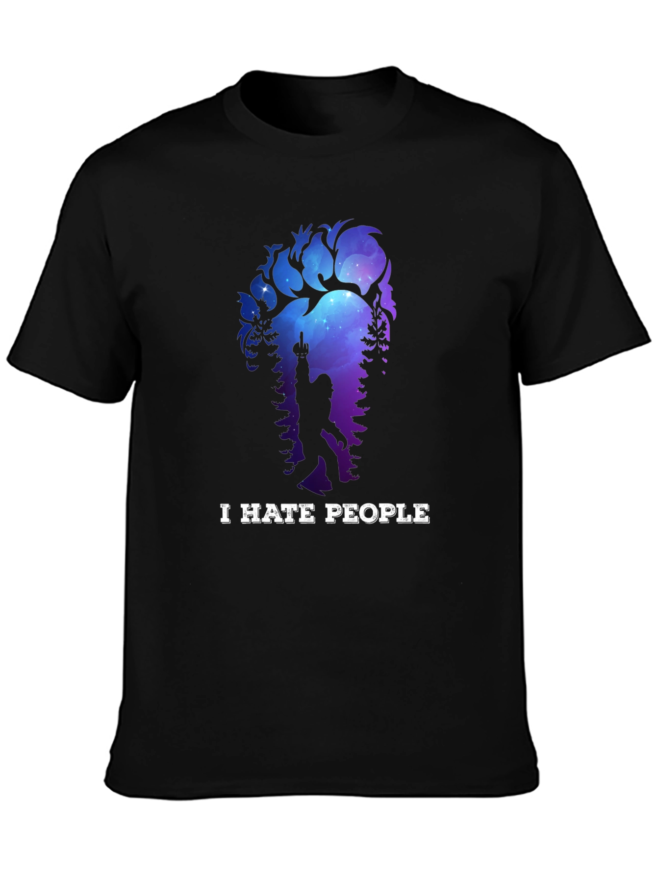 I Hate People Bigfoot T-Shirt Funny Sasquatch Tee