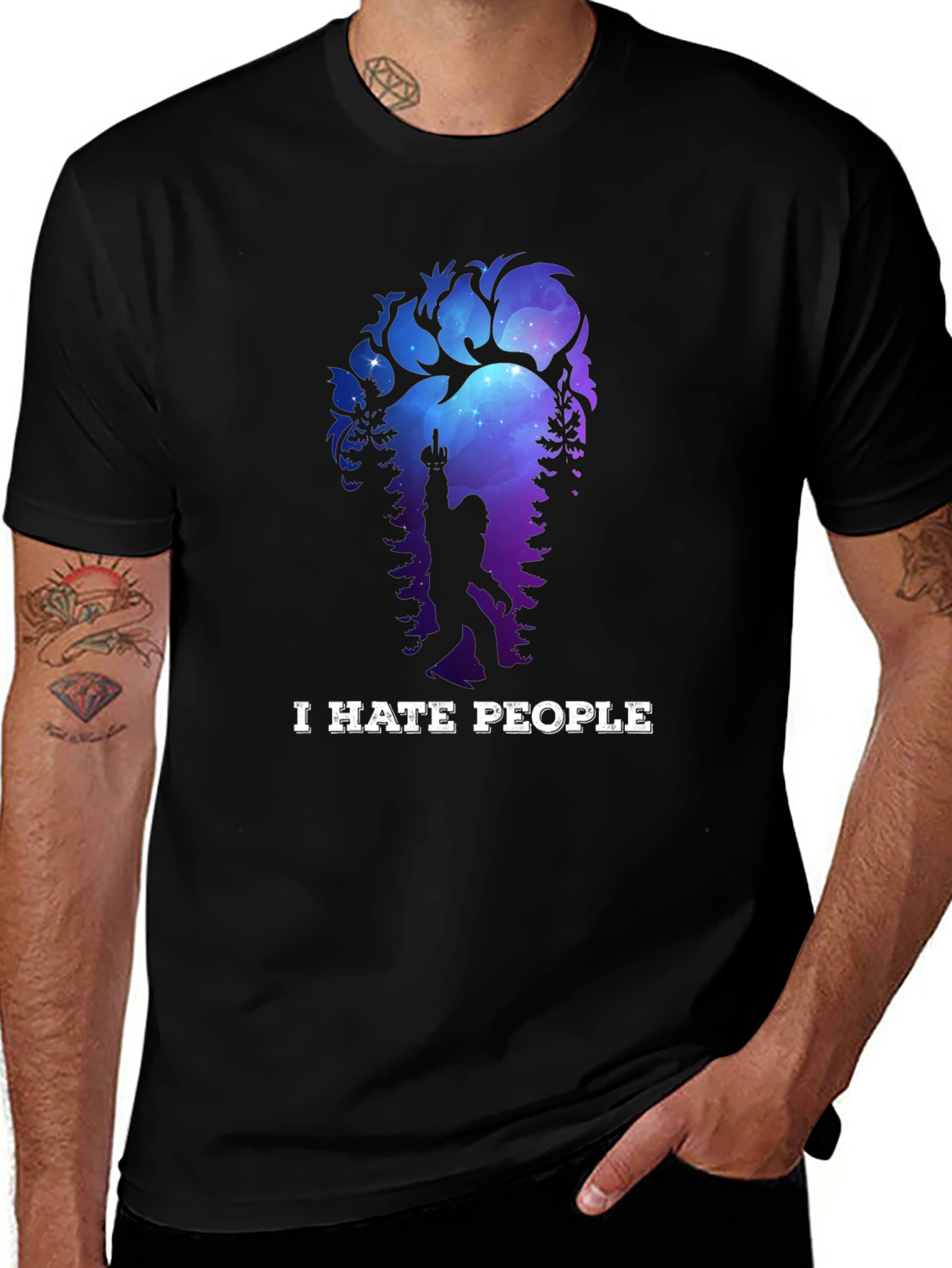 I Hate People Bigfoot T-Shirt Funny Sasquatch Tee