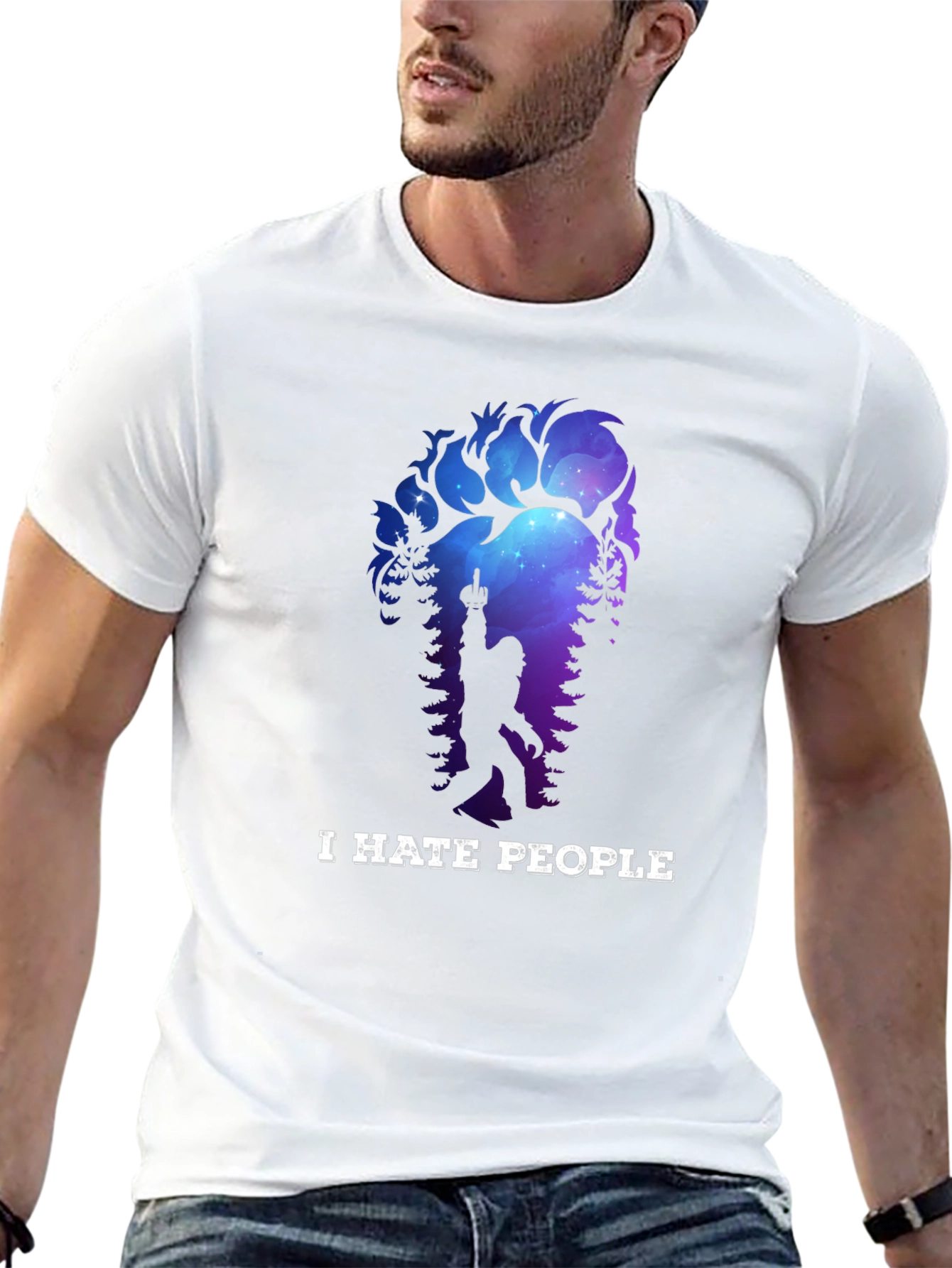I Hate People Bigfoot T-Shirt Funny Sasquatch Tee