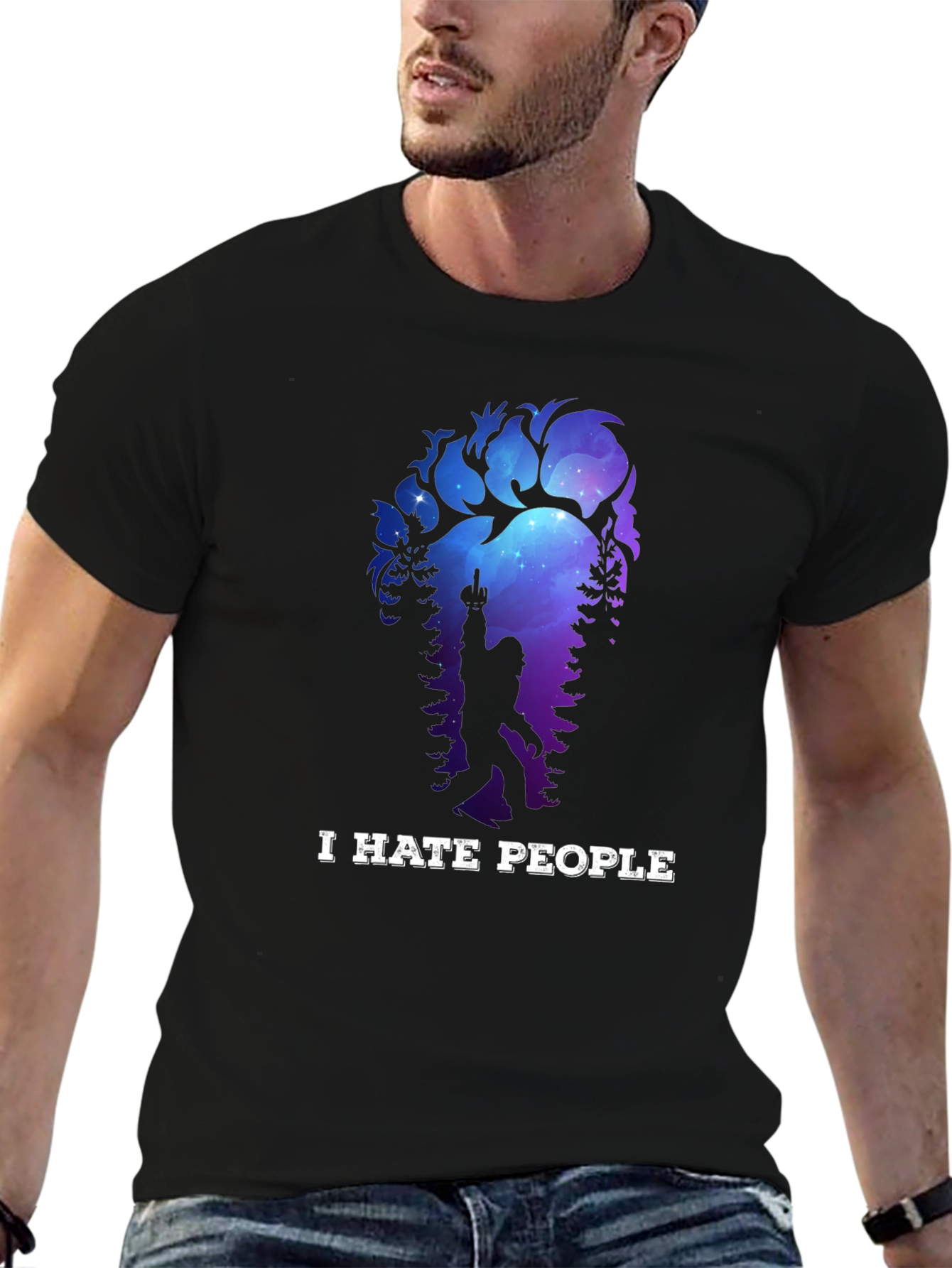 I Hate People Bigfoot T-Shirt Funny Sasquatch Tee