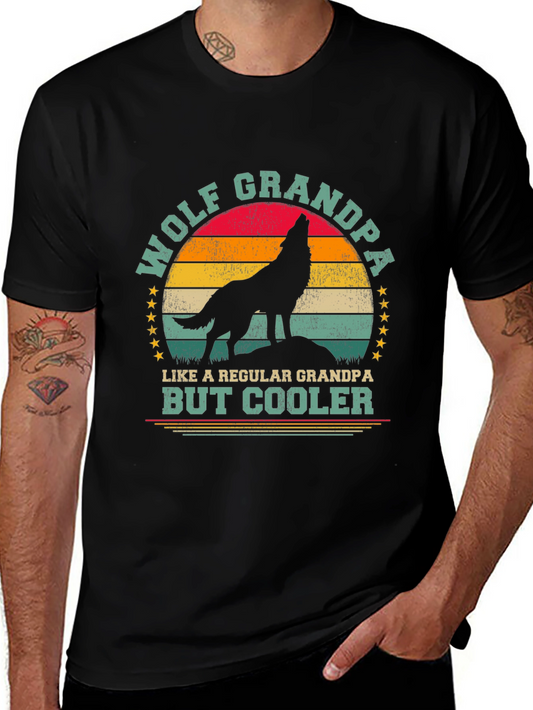 Wolf Grandpa T-Shirt - Cool Grandpa Shirt
