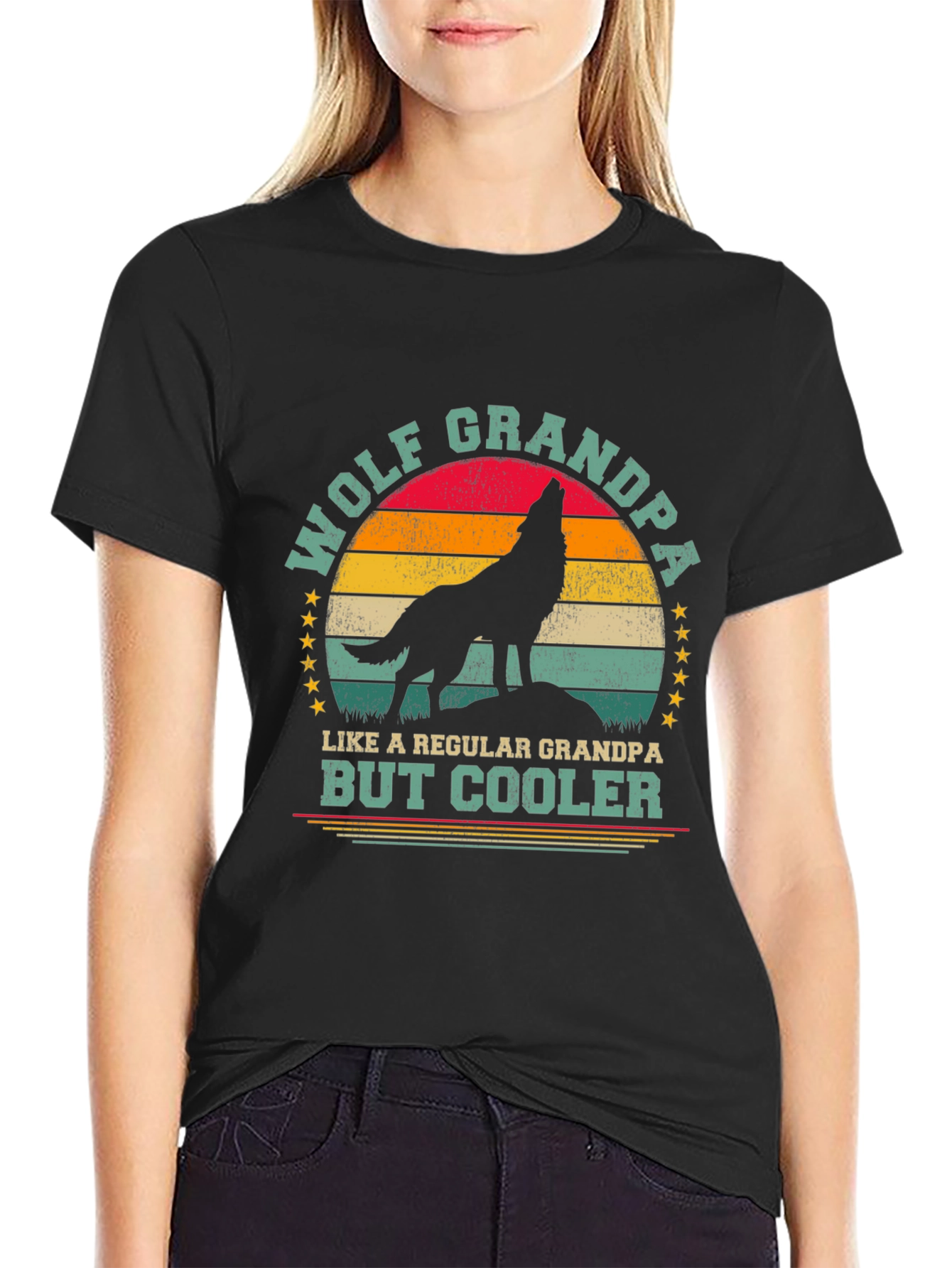 Wolf Grandpa T-Shirt - Cool Grandpa Shirt