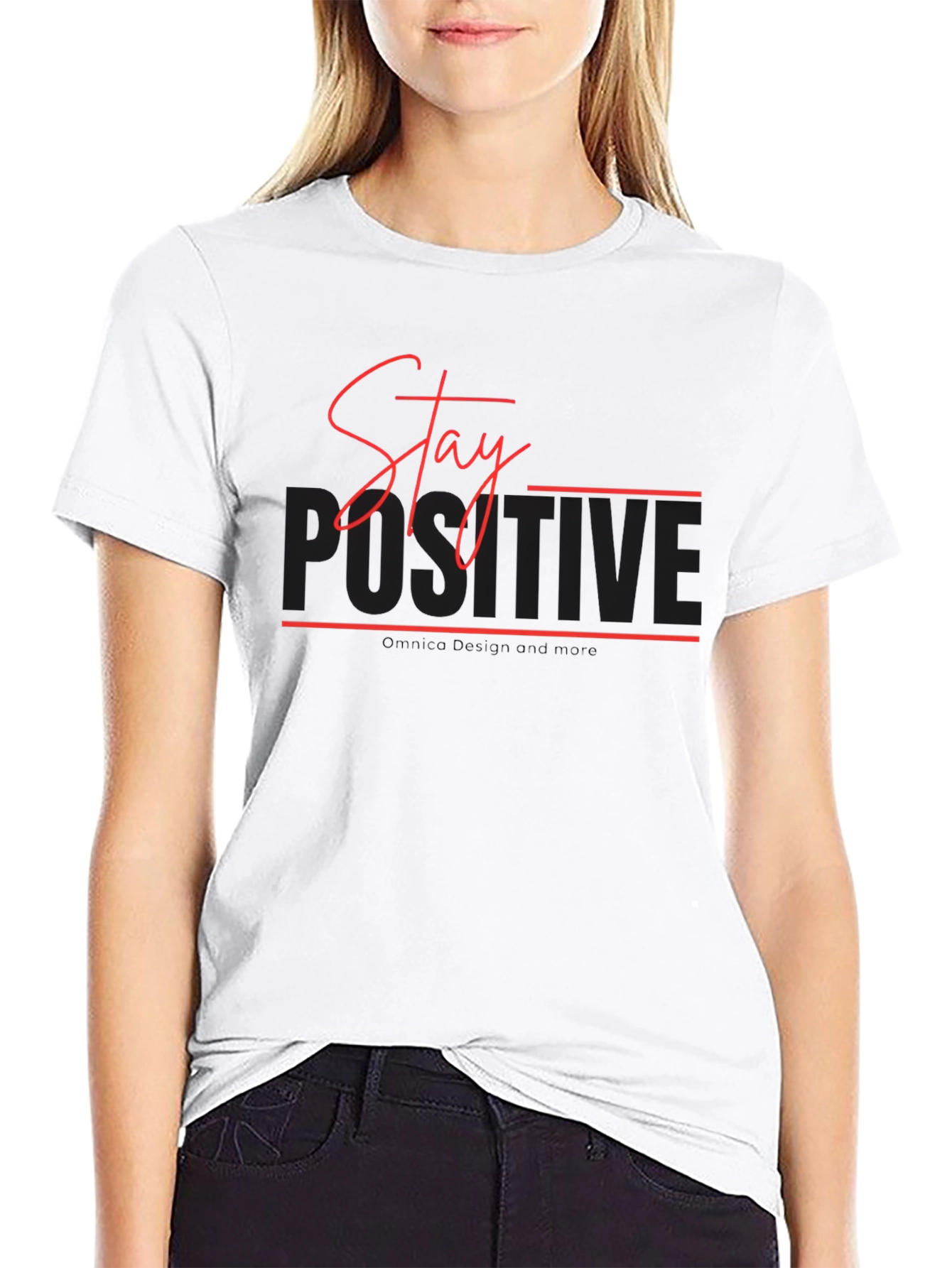 Stay Positive Black T-Shirt - Motivational Design