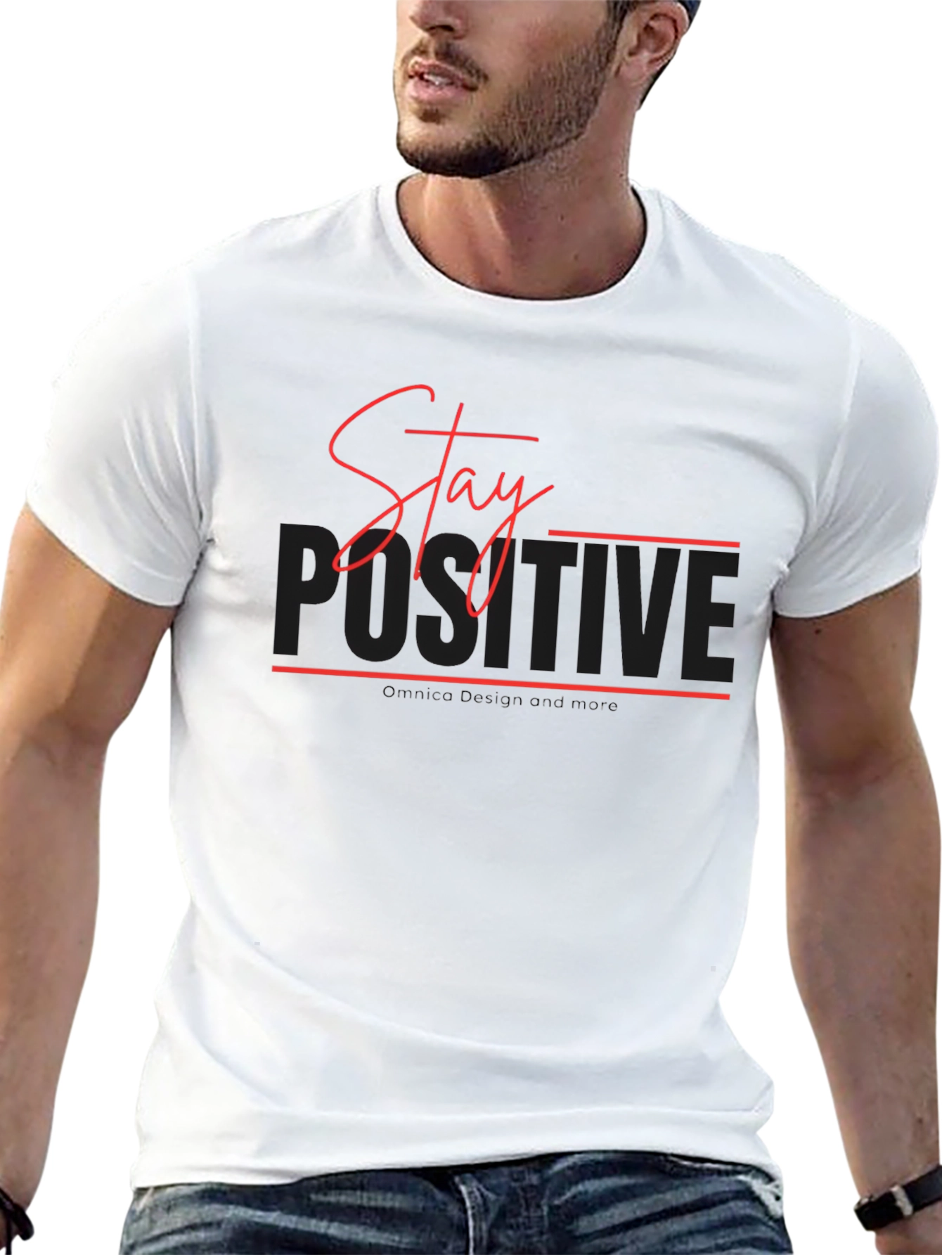 Stay Positive Black T-Shirt - Motivational Design