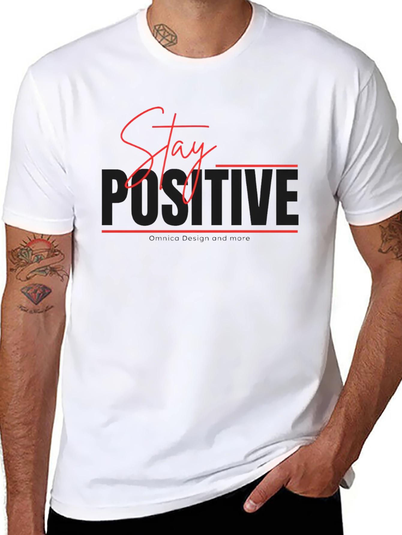 Stay Positive Black T-Shirt - Motivational Design