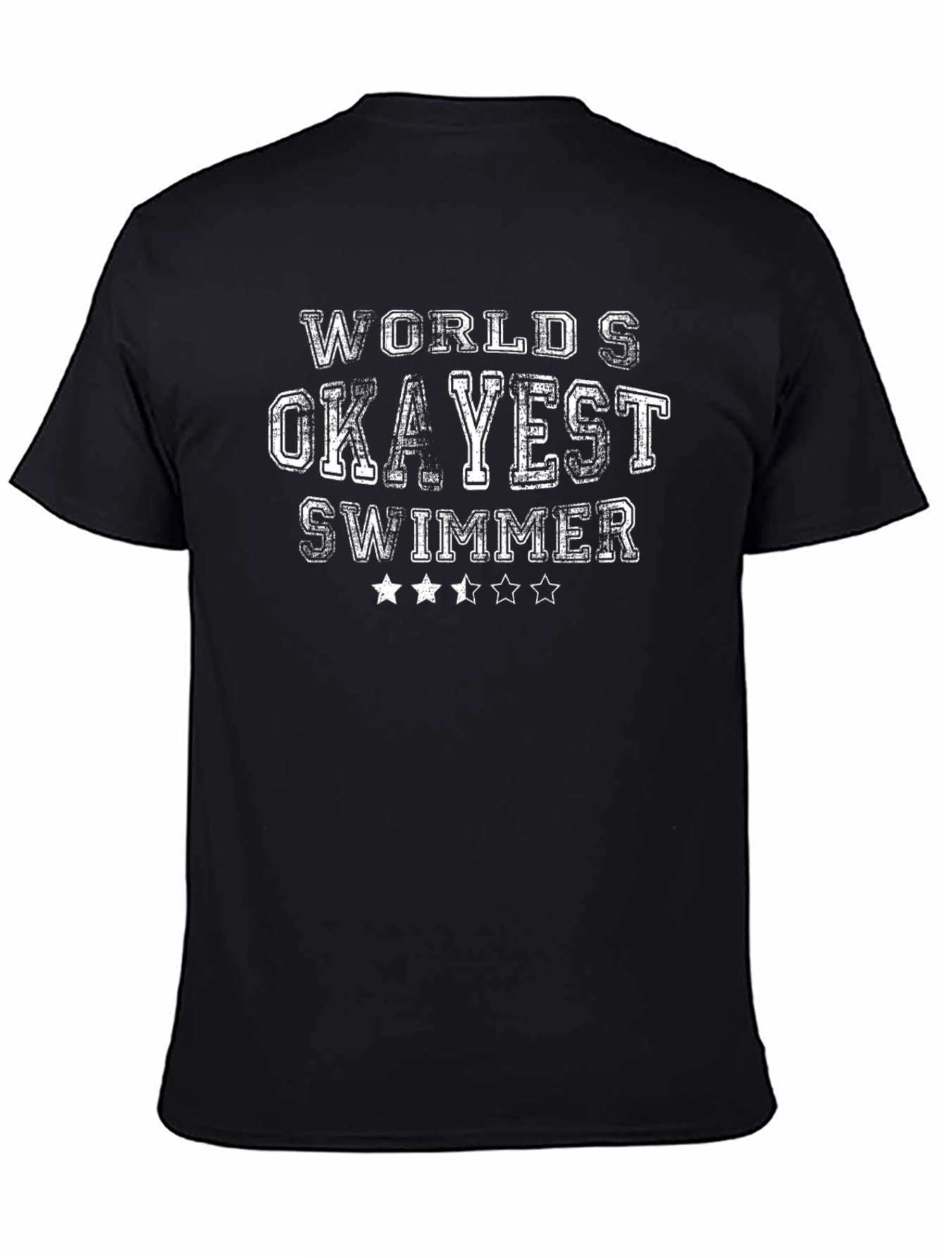 Worlds Okayest Swimmer Black T-Shirt