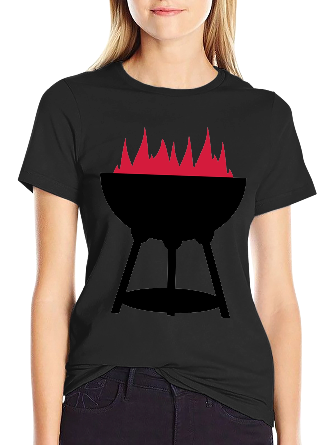 BBQ Grill with Flames Graphic Tee