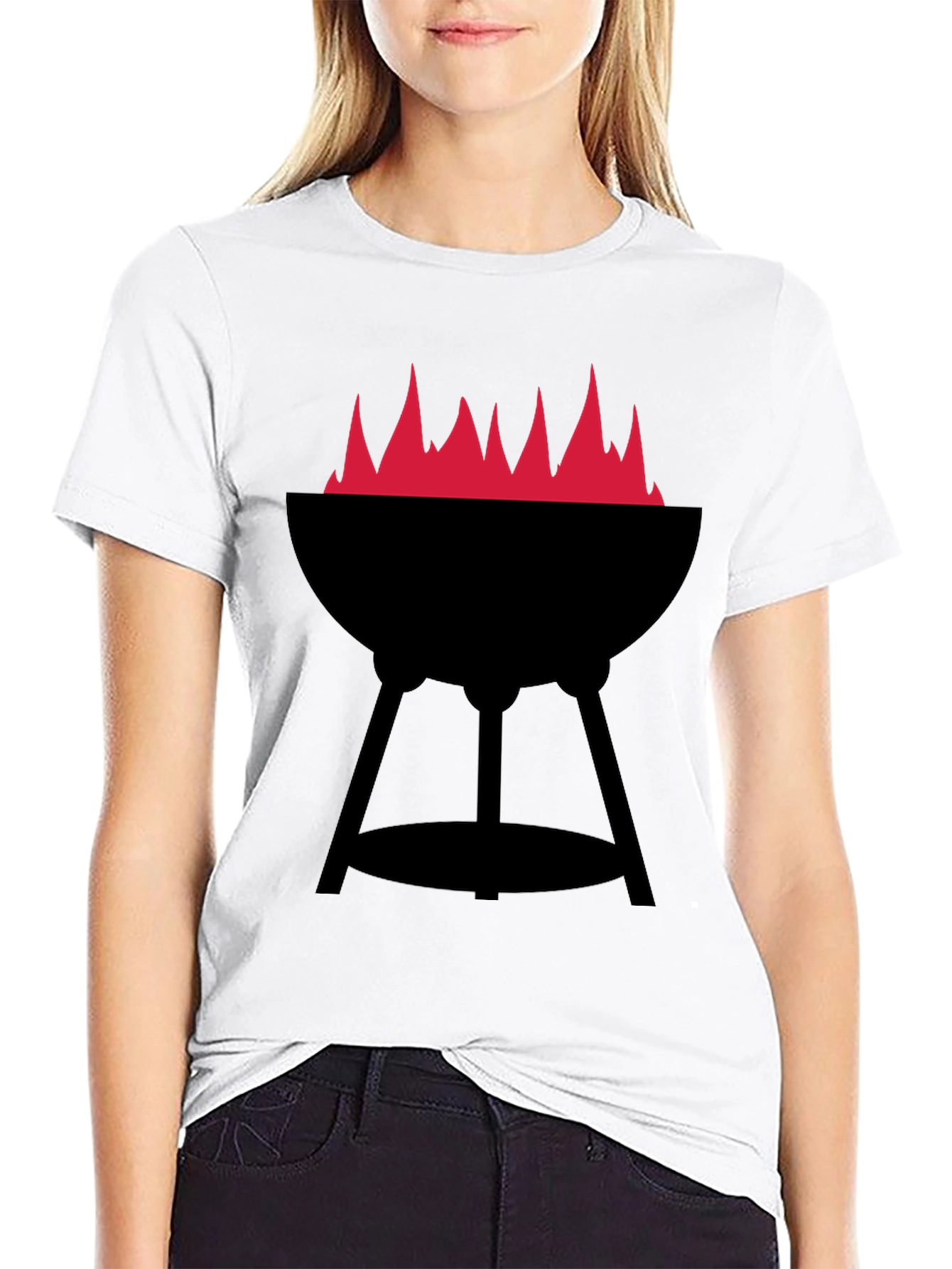 BBQ Grill with Flames Graphic Tee