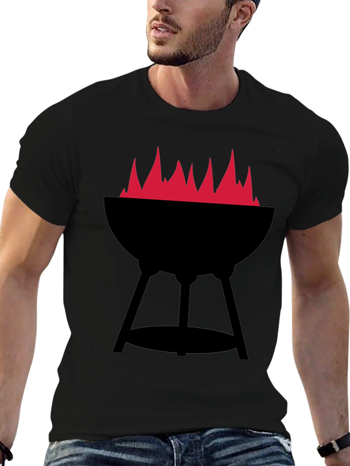 BBQ Grill with Flames Graphic Tee