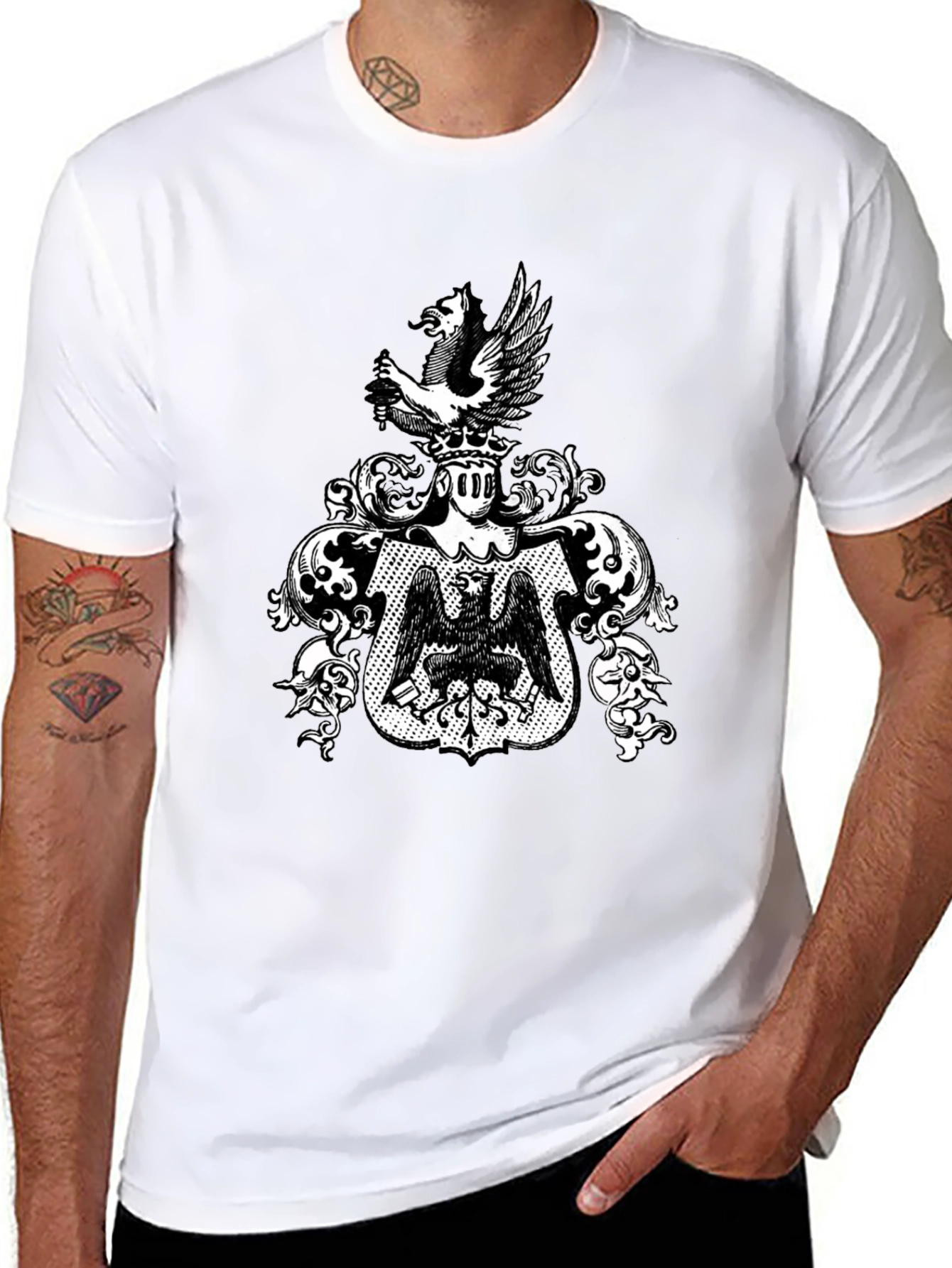Heraldic Eagle Crest T-Shirt - Classic Graphic Tee