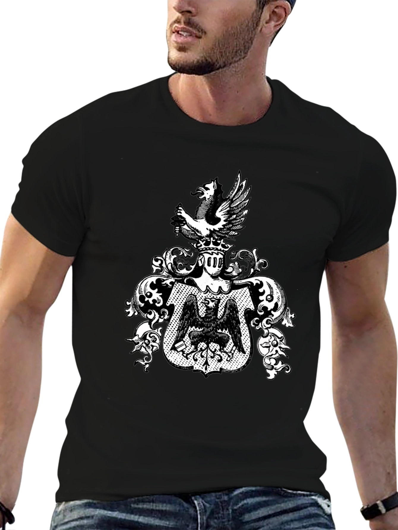 Heraldic Eagle Crest T-Shirt - Classic Graphic Tee