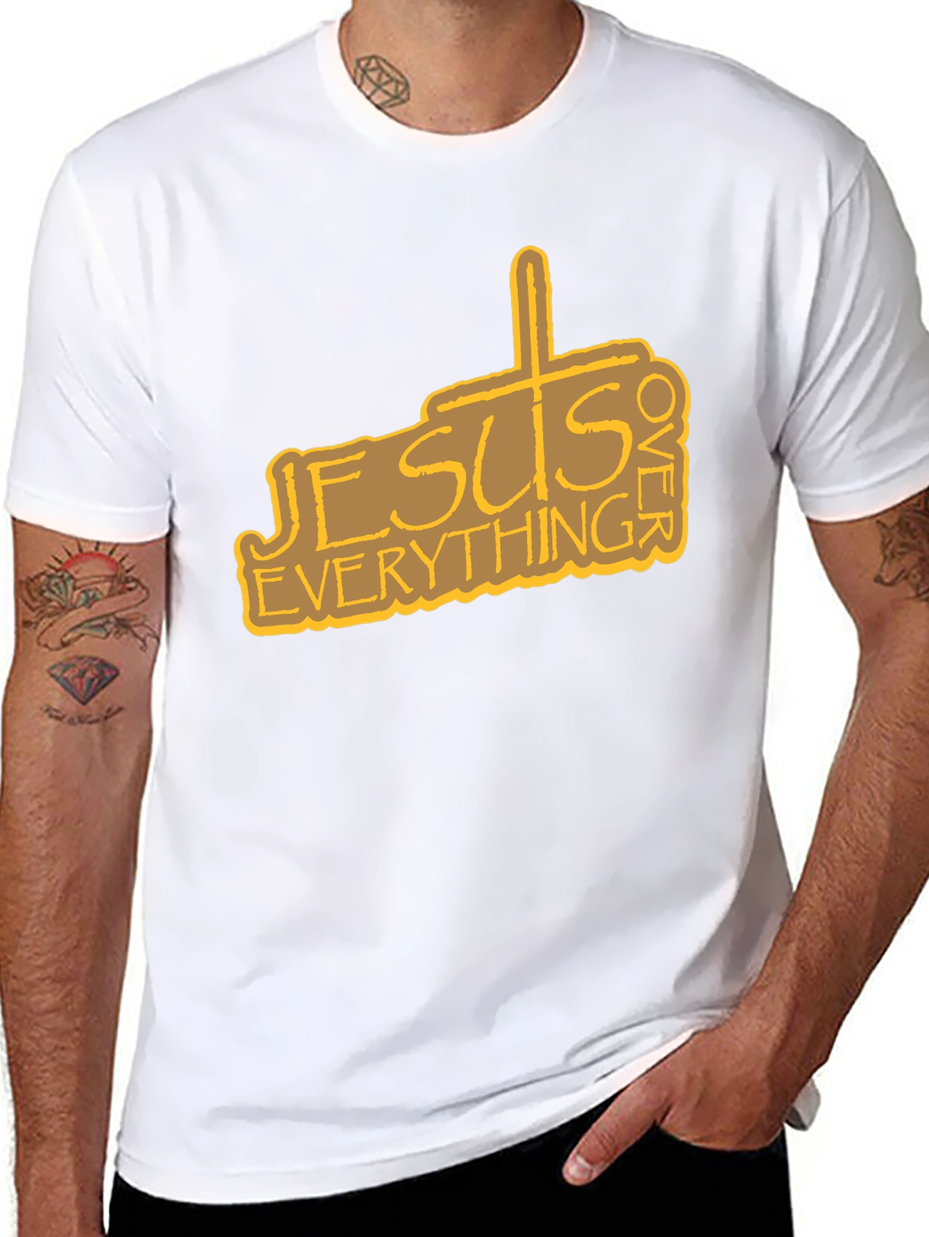 Jesus Over Everything Graphic Tee - Black