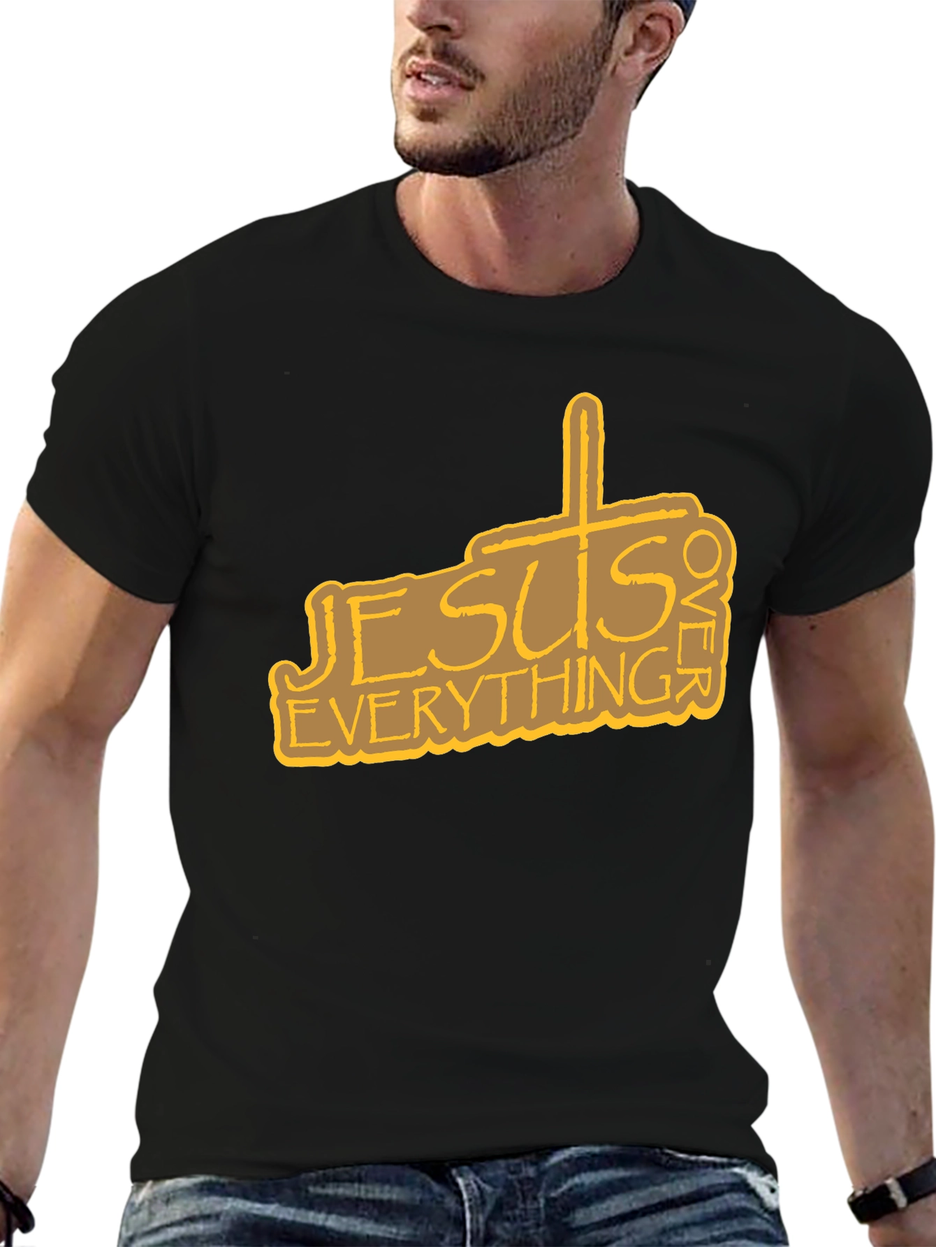 Jesus Over Everything Graphic Tee - Black