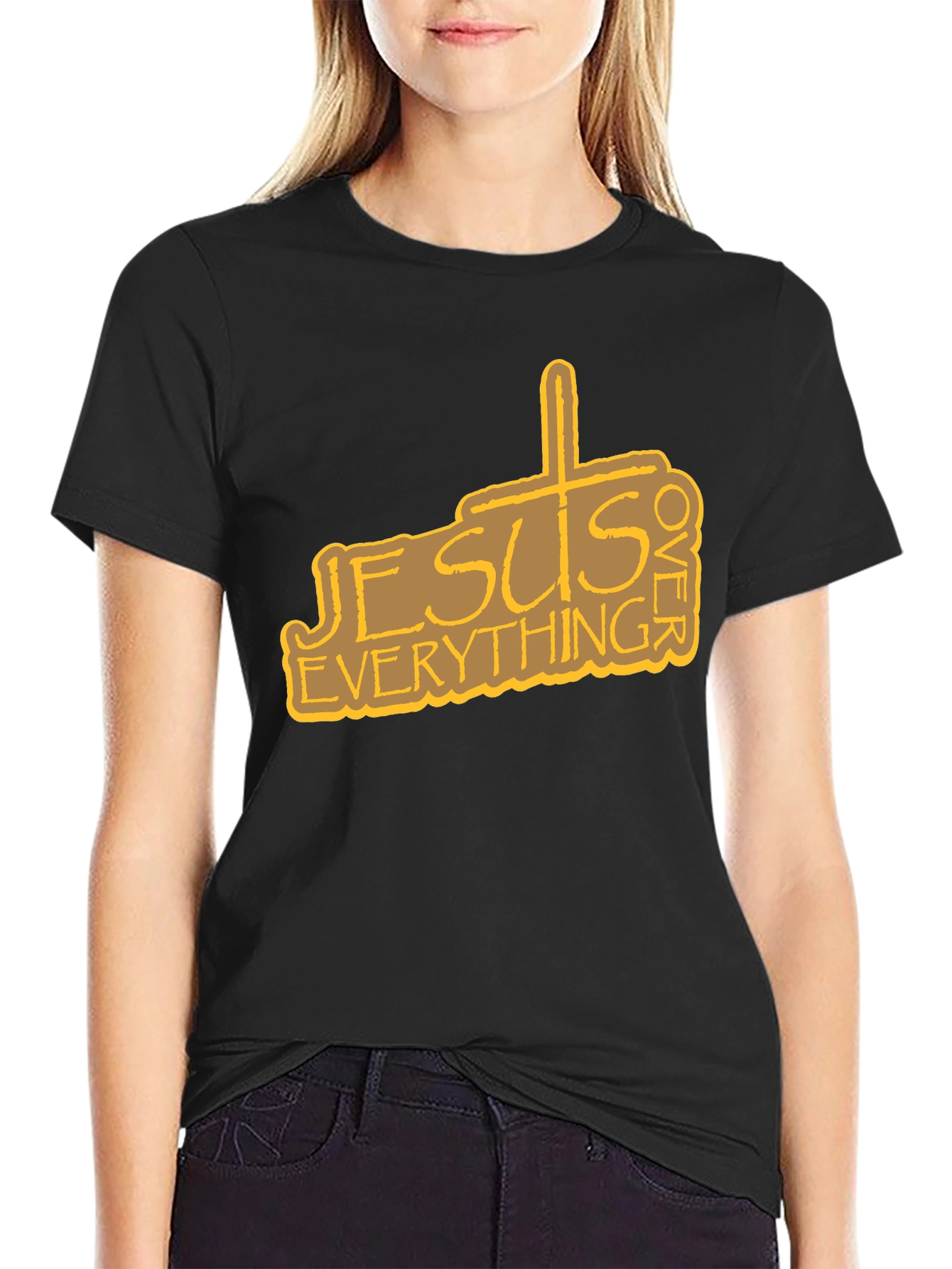 Jesus Over Everything Graphic Tee - Black