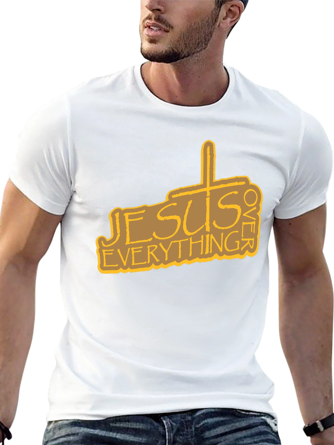 Jesus Over Everything Graphic Tee - Black