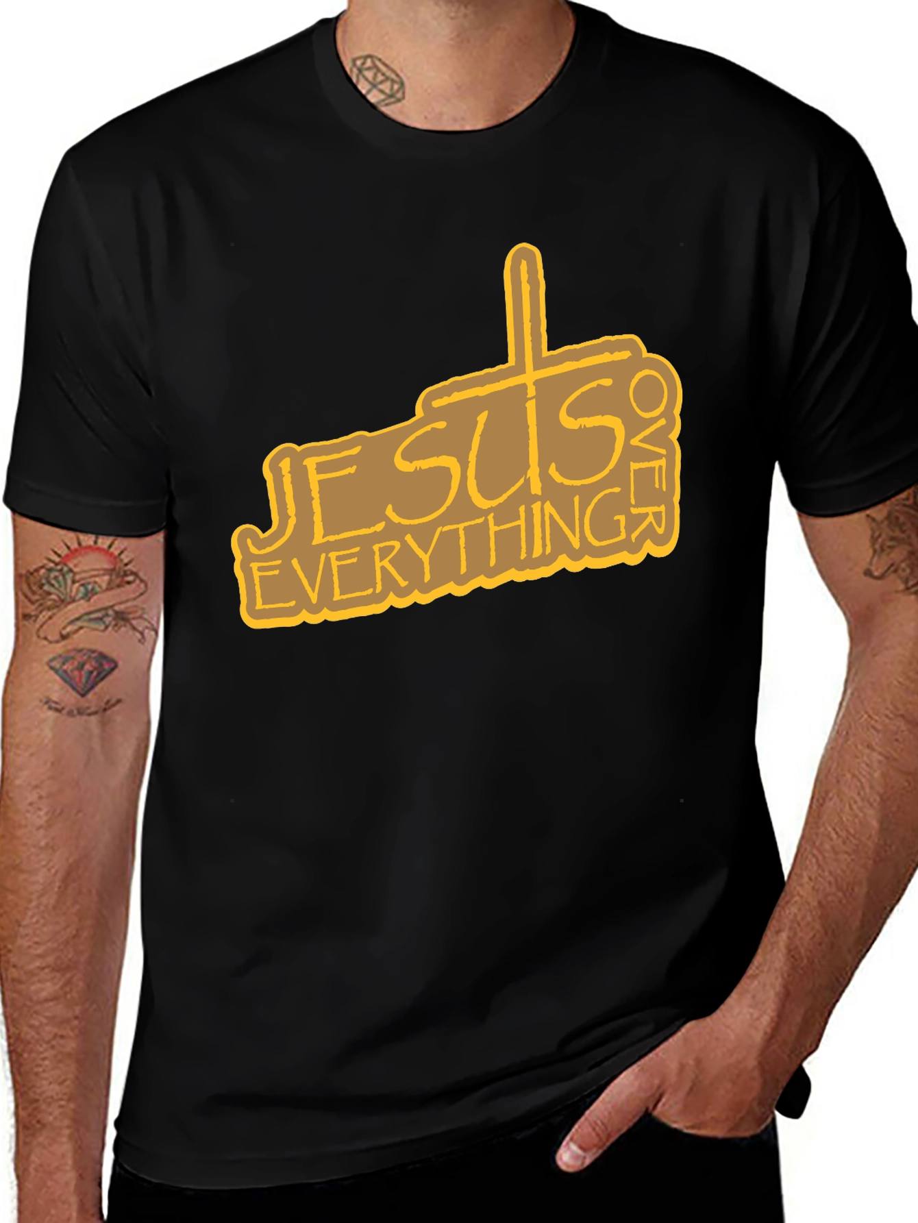 Jesus Over Everything Graphic Tee - Black