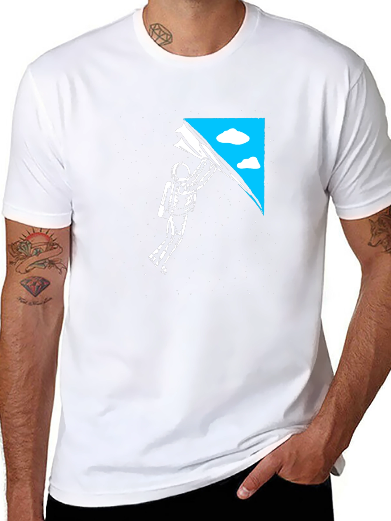 Astronaut Sky Black T-Shirt