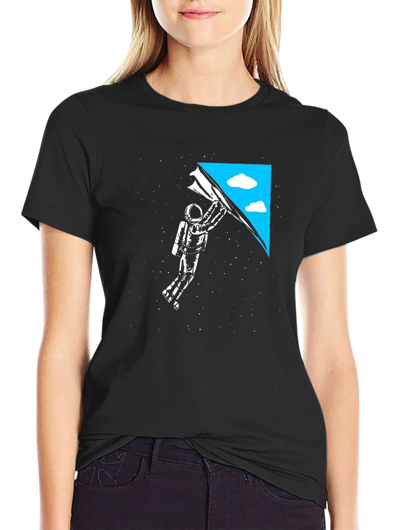 Astronaut Sky Black T-Shirt