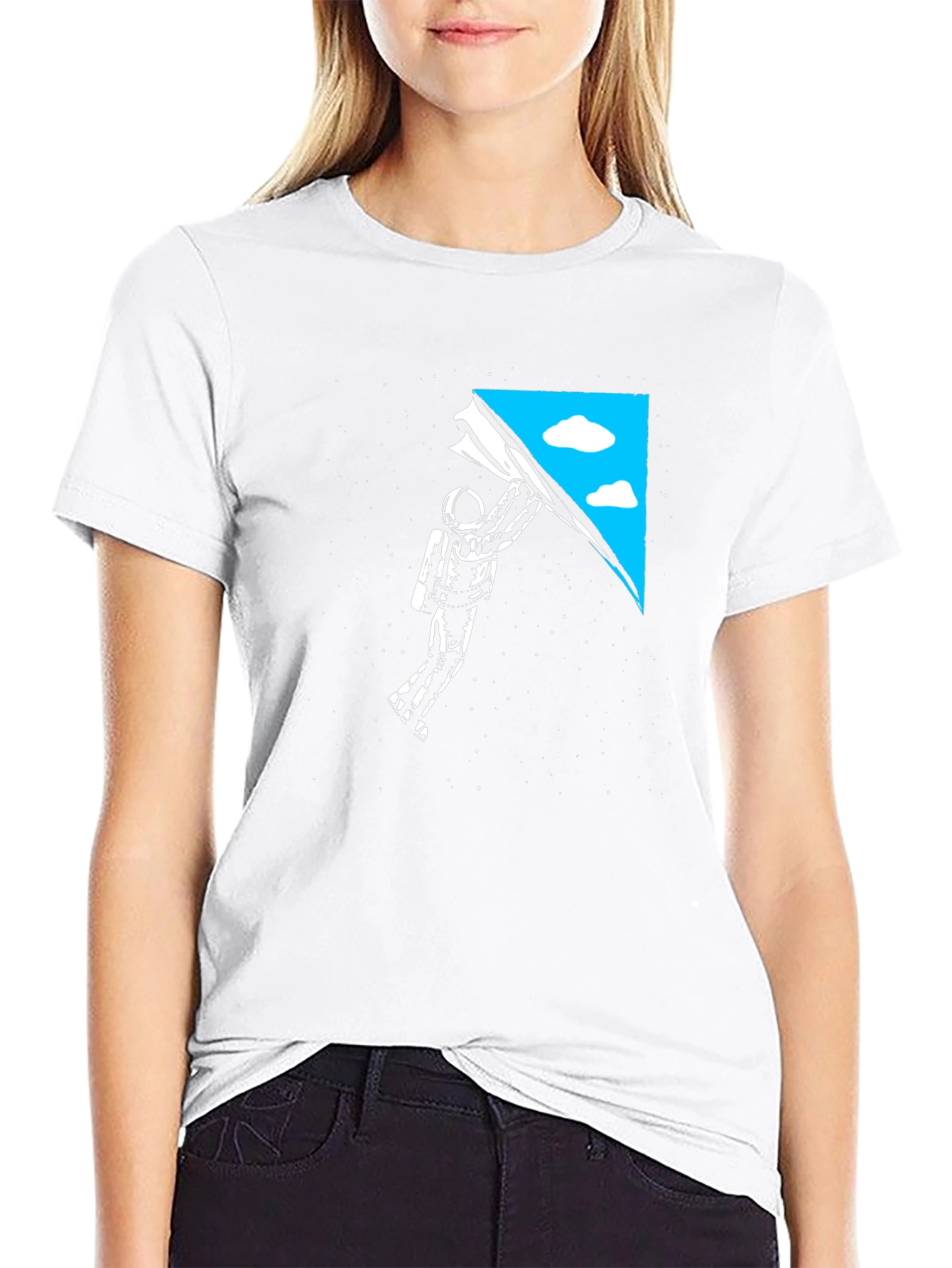 Astronaut Sky Black T-Shirt