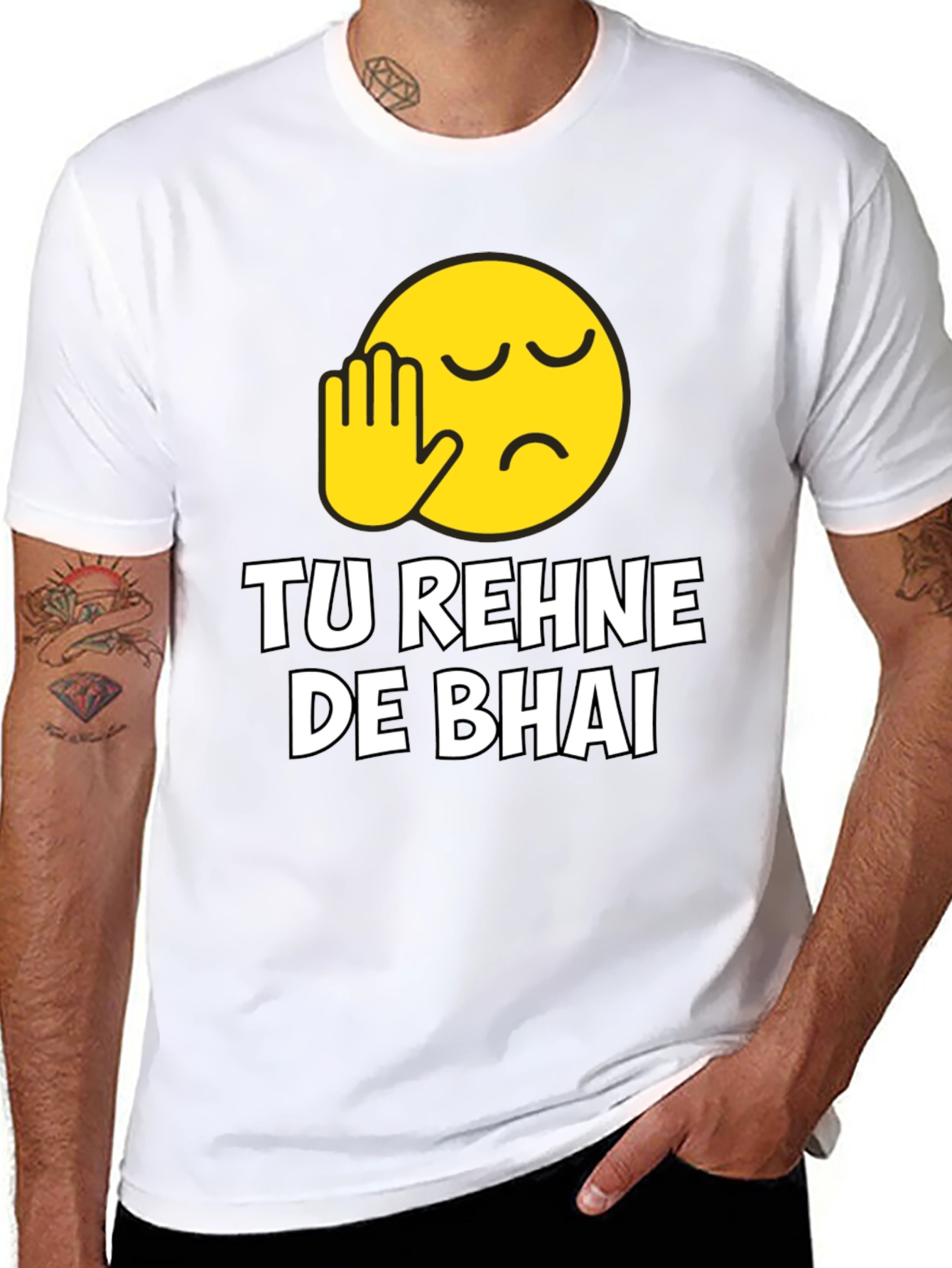 Tu Rehne De Bhai Graphic T-Shirt - Black