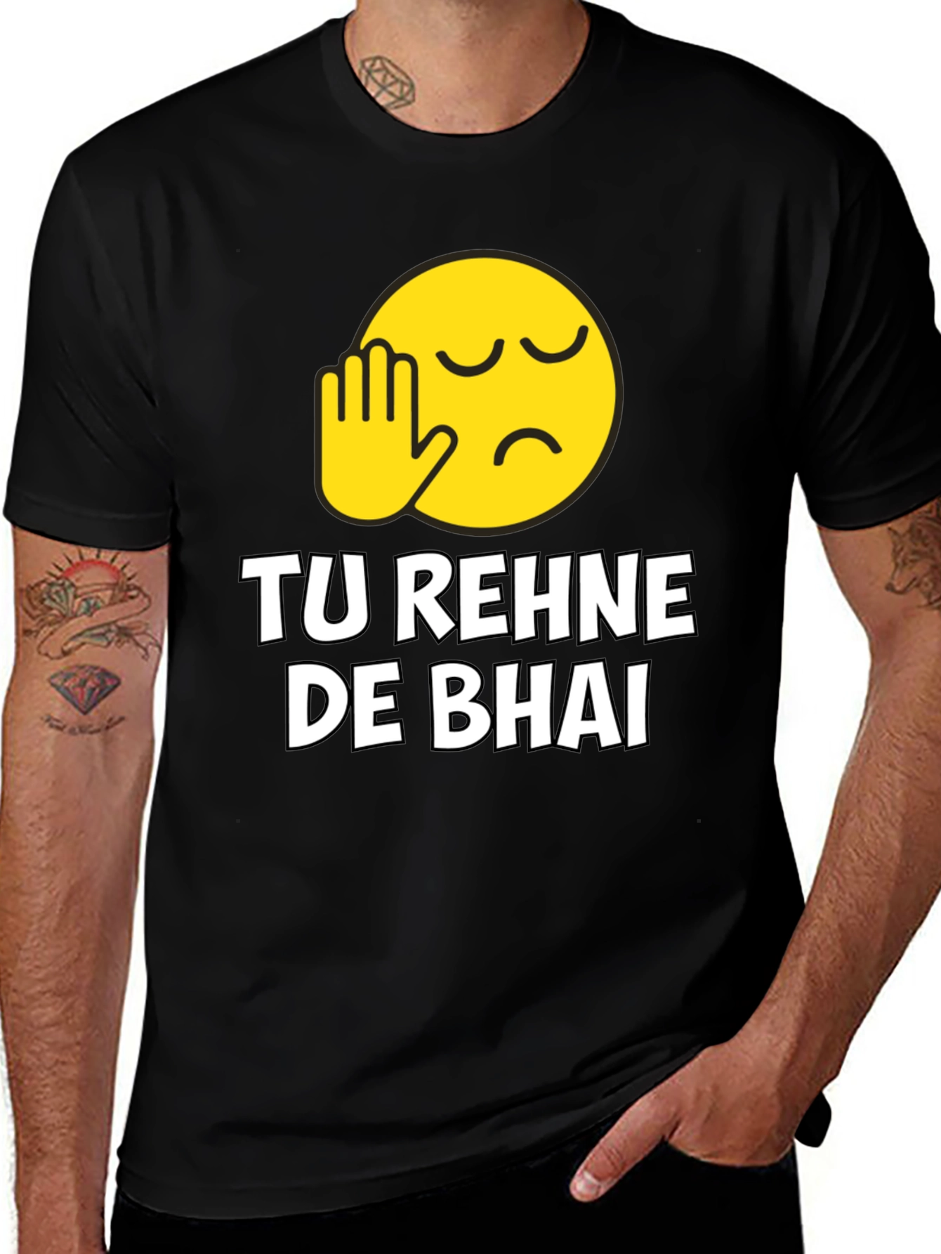Tu Rehne De Bhai Graphic T-Shirt - Black