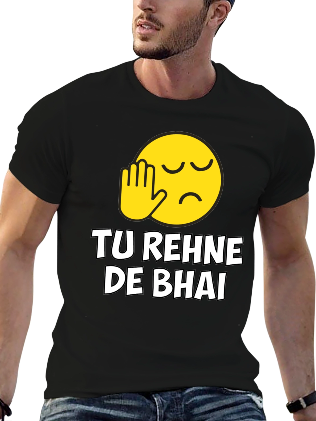 Tu Rehne De Bhai Graphic T-Shirt - Black