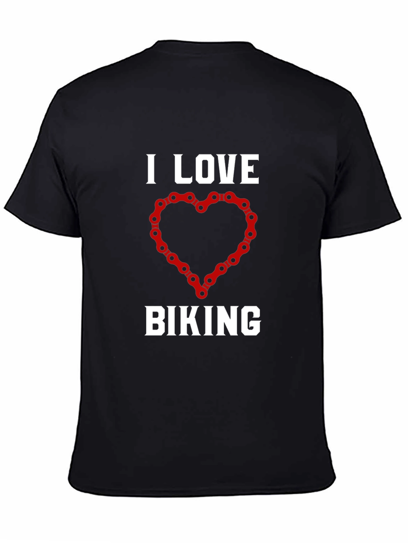 I Love Biking T-Shirt: Cycling Chain Heart Design