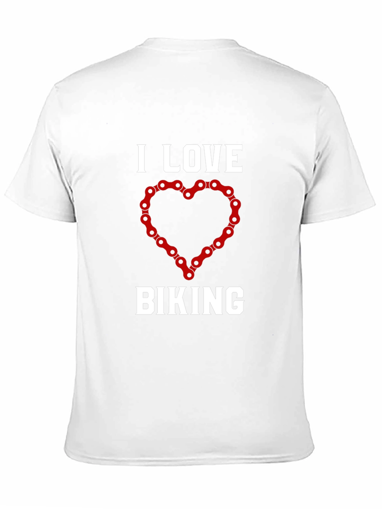 I Love Biking T-Shirt: Cycling Chain Heart Design