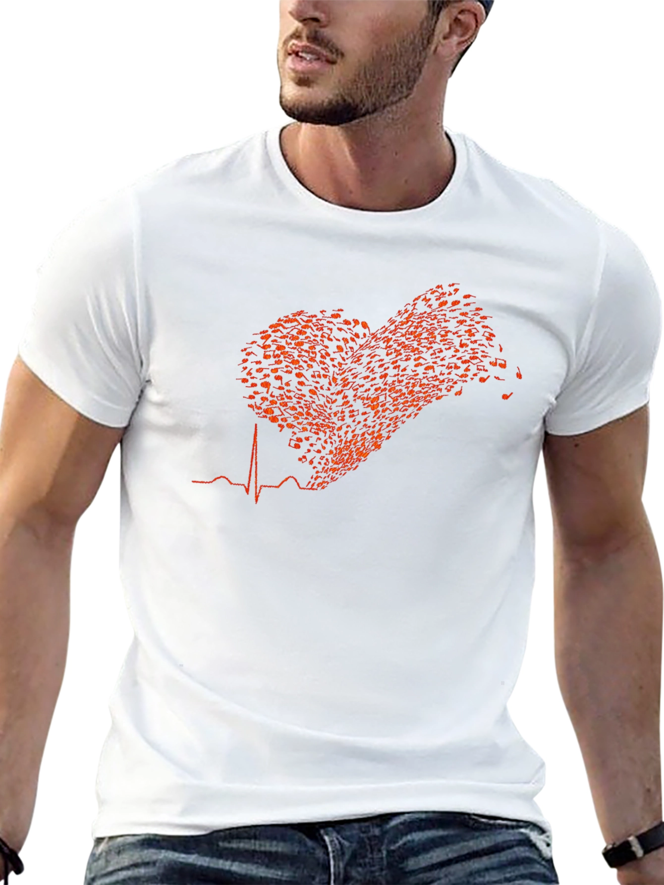 Musical Heartbeat T-Shirt - Black