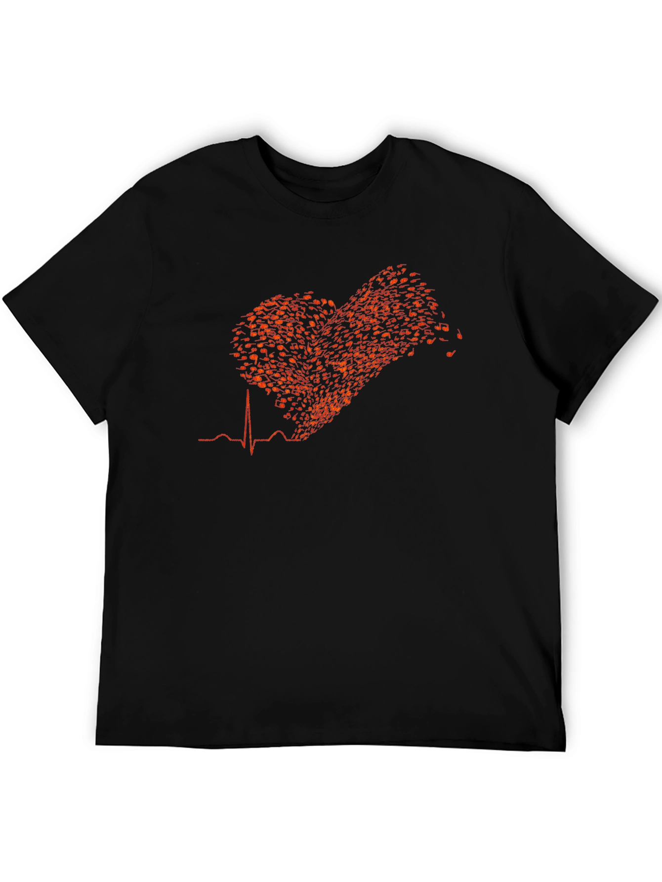 Musical Heartbeat T-Shirt - Black