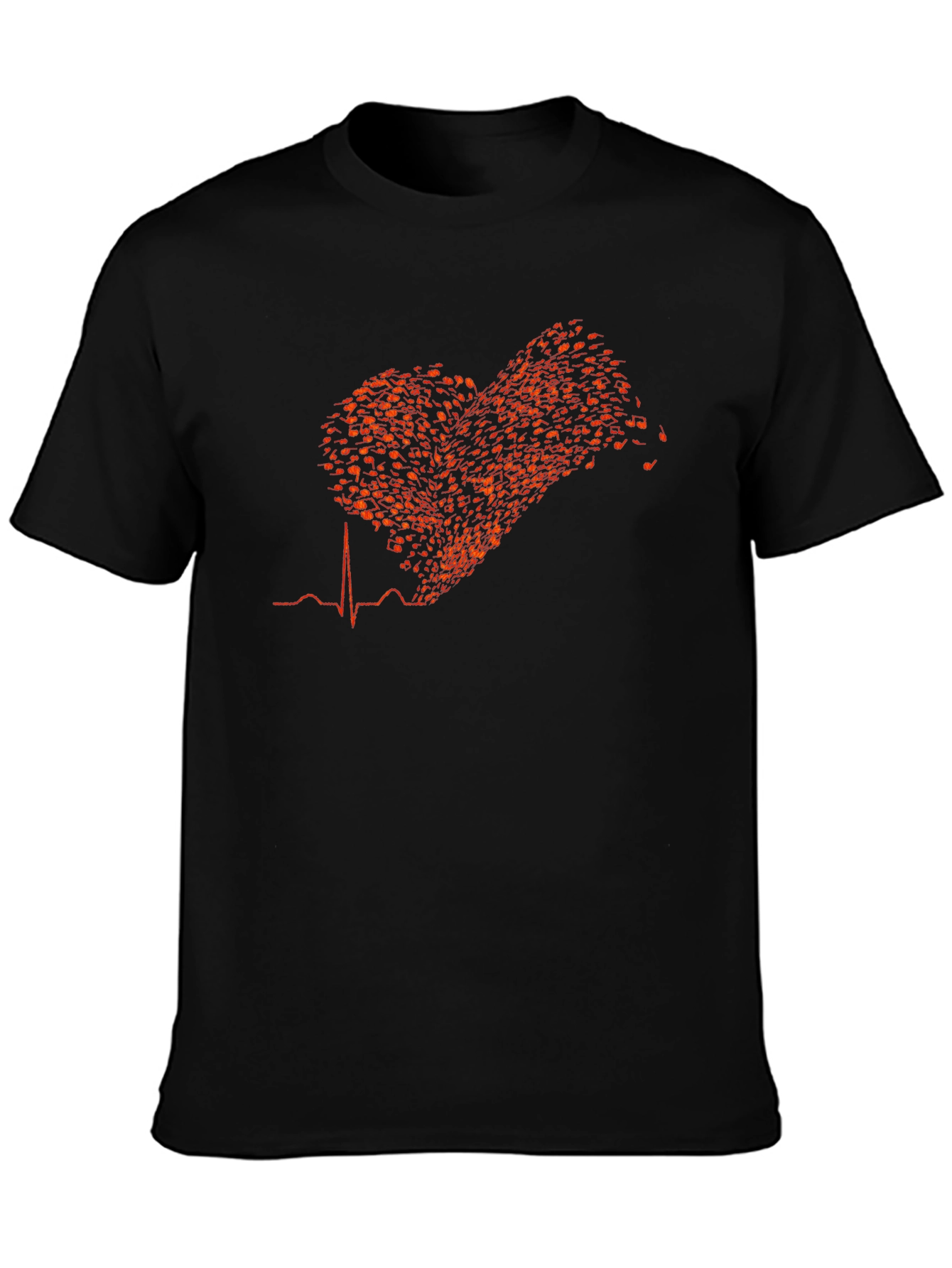 Musical Heartbeat T-Shirt - Black
