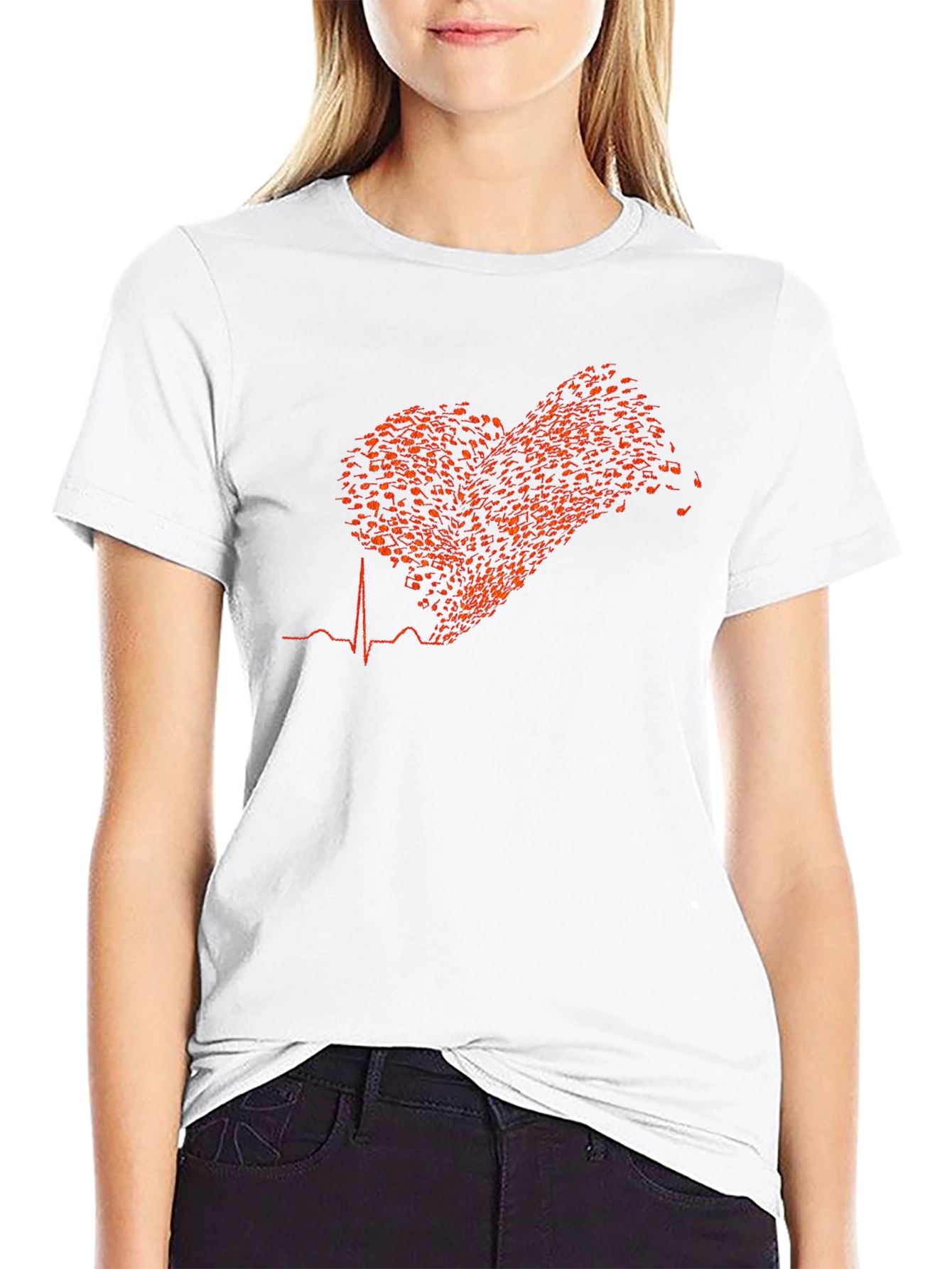 Musical Heartbeat T-Shirt - Black