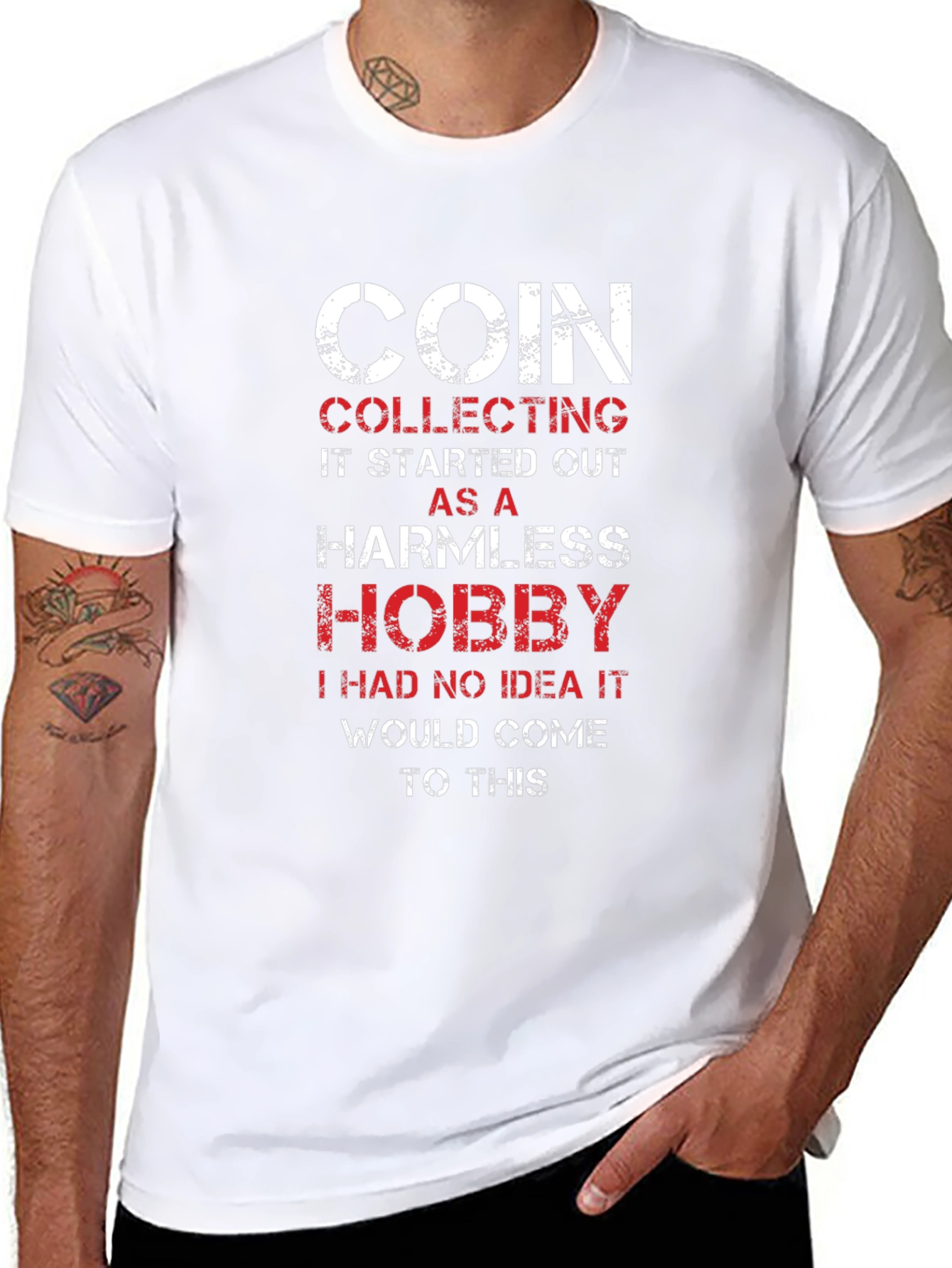 Coin Collecting Hobby Tee - Black Graphic T-Shirt