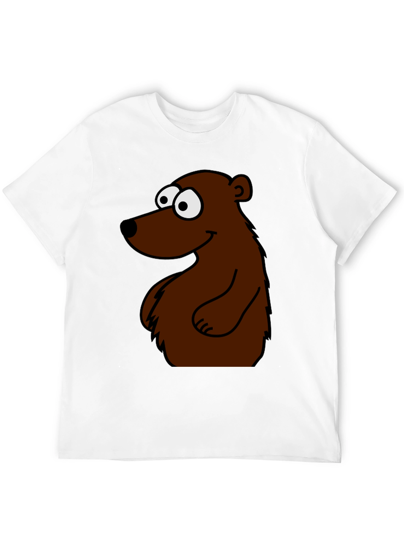 Cartoon Bear Graphic T-Shirt - Black